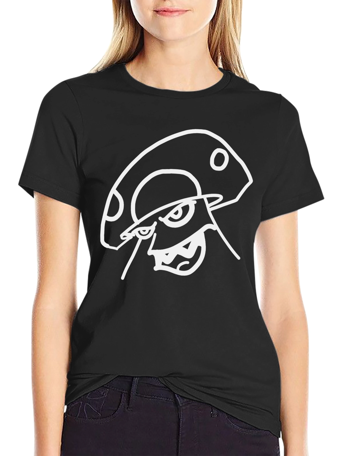 Cool Black T-Shirt with Mushroom Design