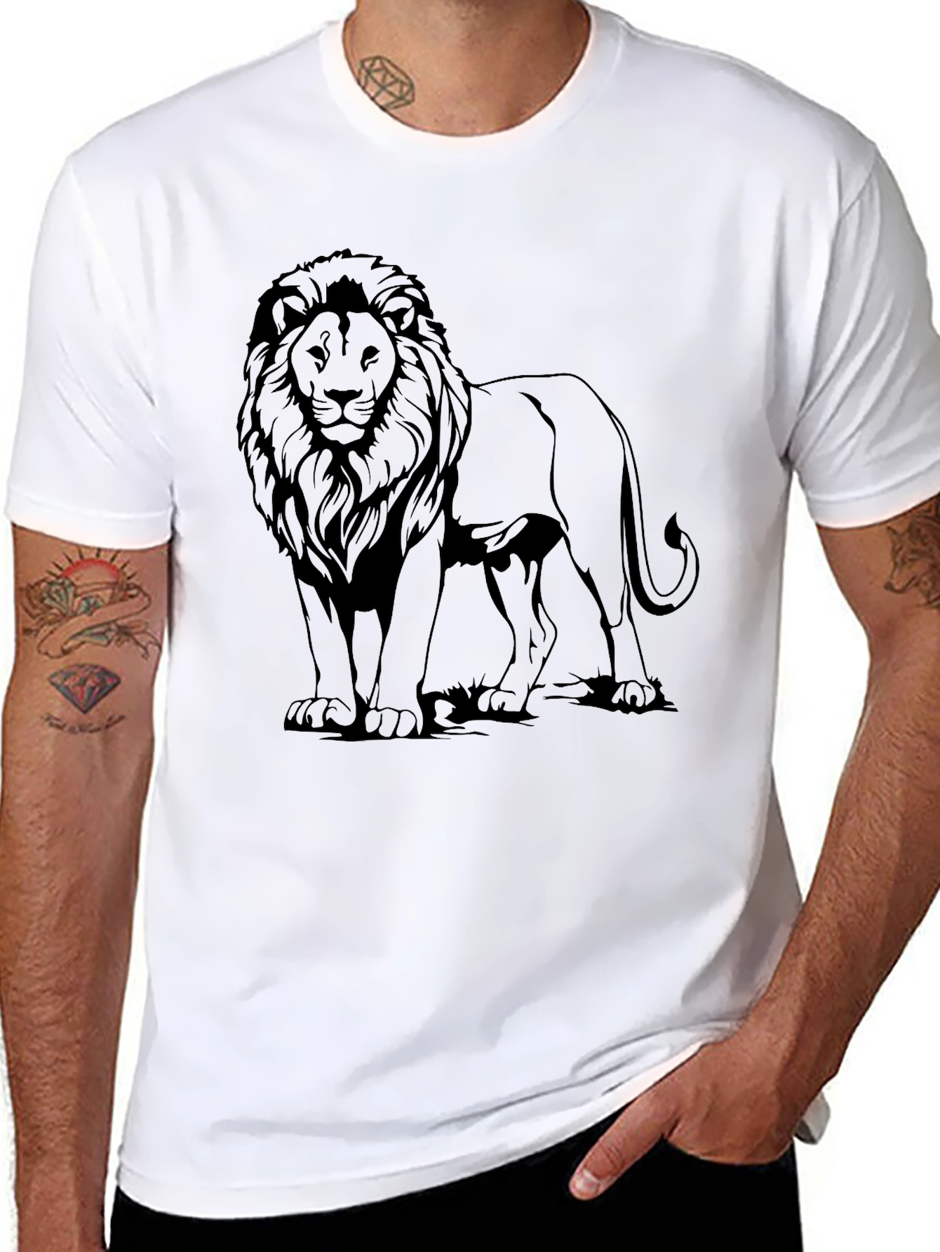 Lion Graphic Tee - Mens Black T-Shirt