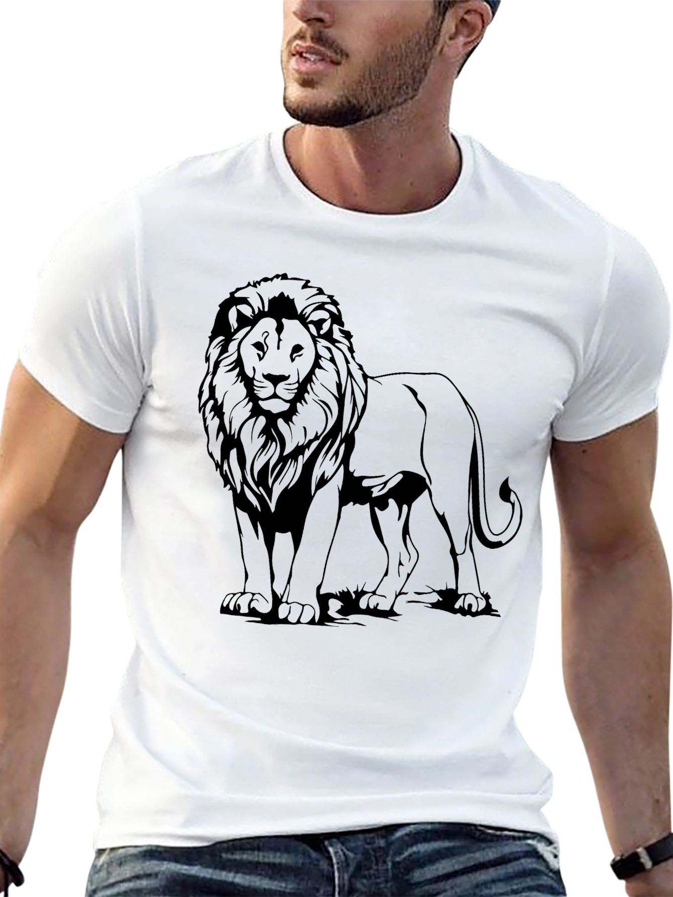 Lion Graphic Tee - Mens Black T-Shirt
