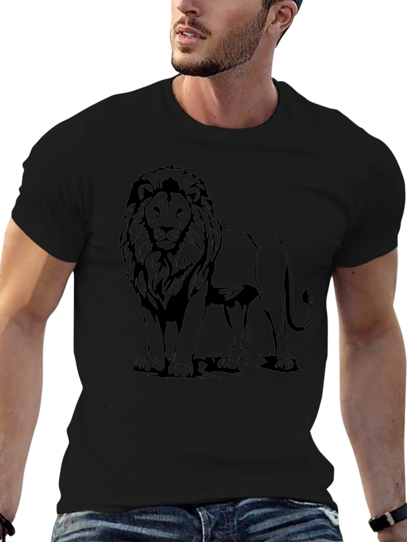 Lion Graphic Tee - Mens Black T-Shirt