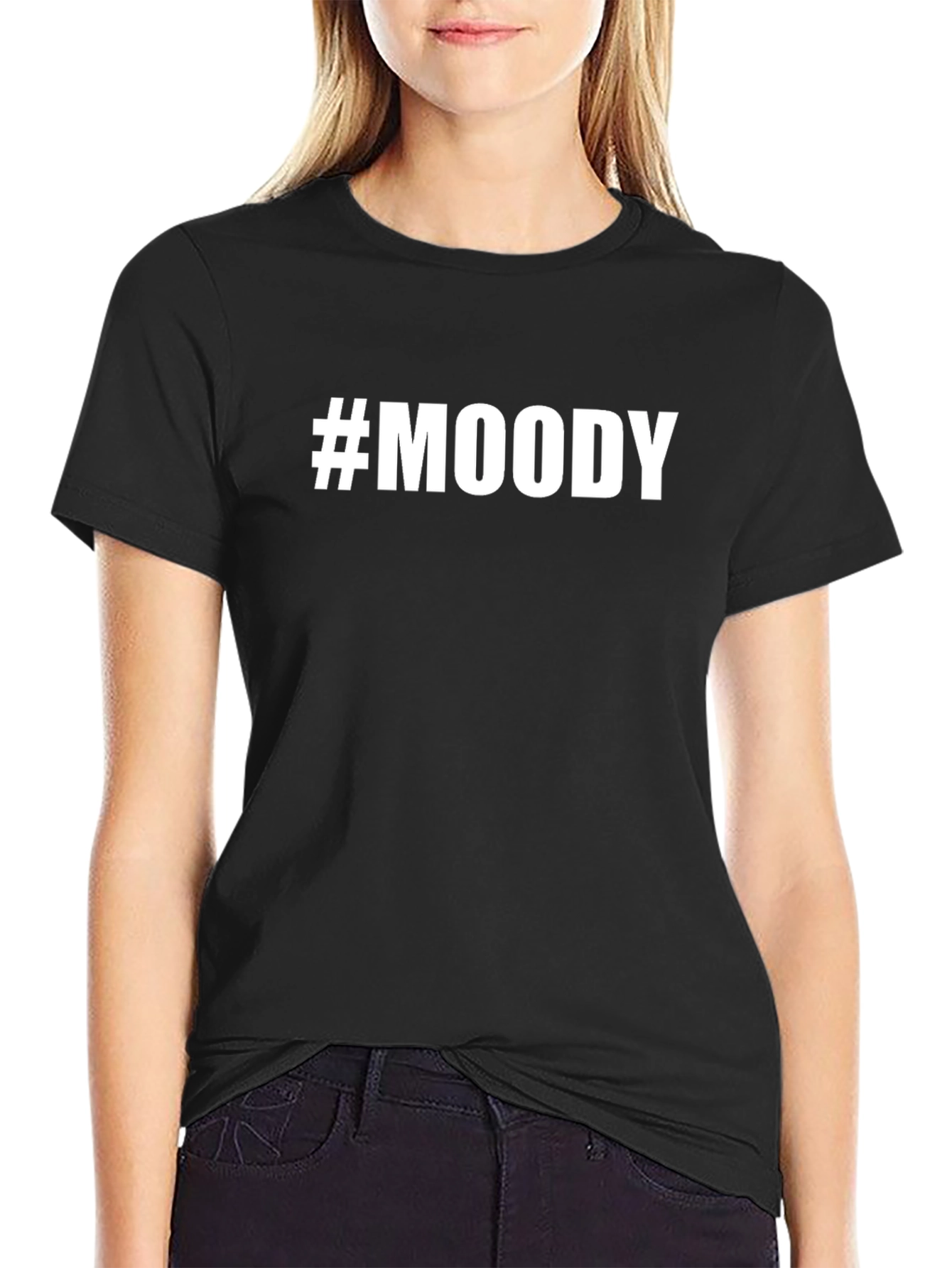 #Moody Graphic Print Mens Black T-Shirt
