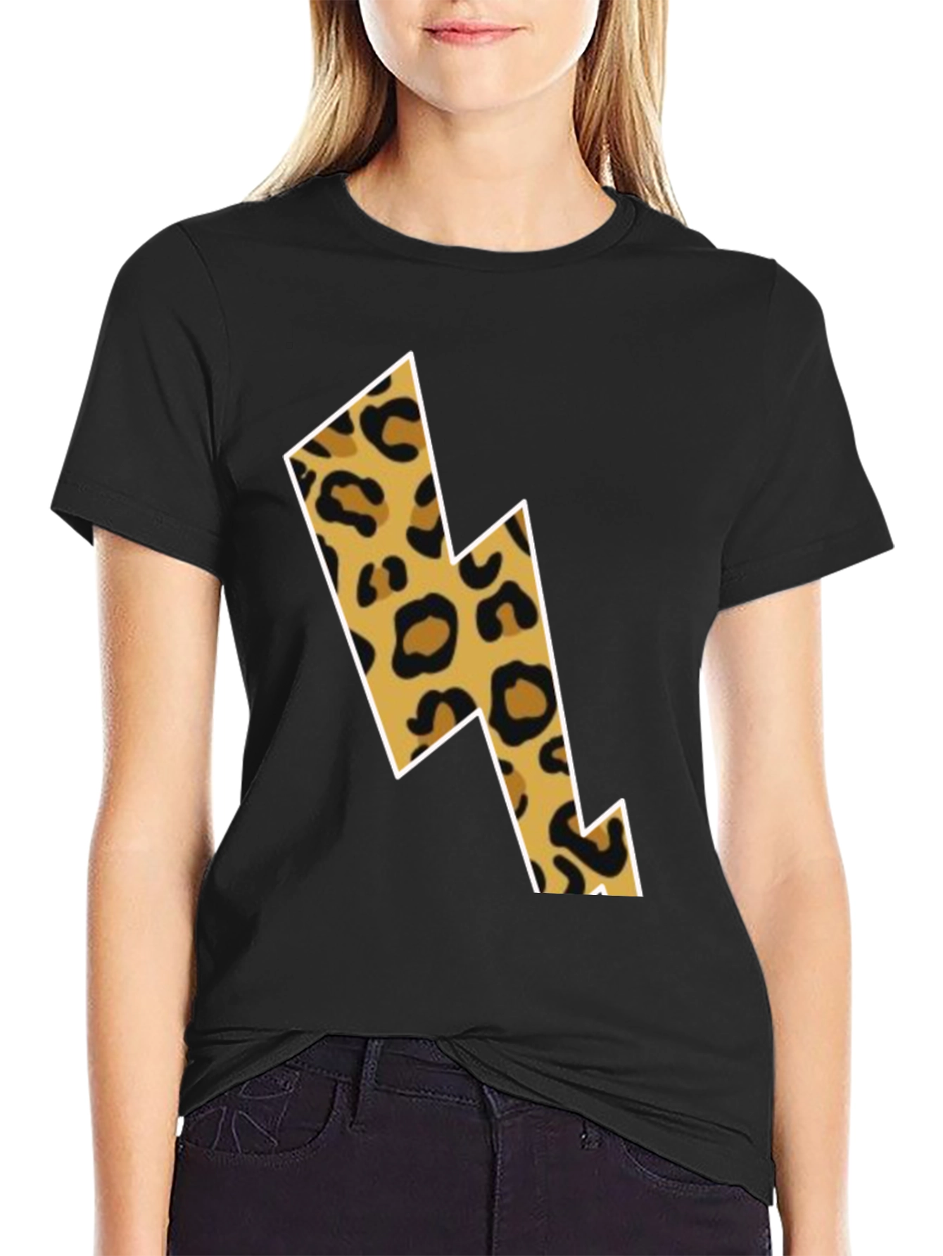 Leopard Lightning Bolt Graphic Tee