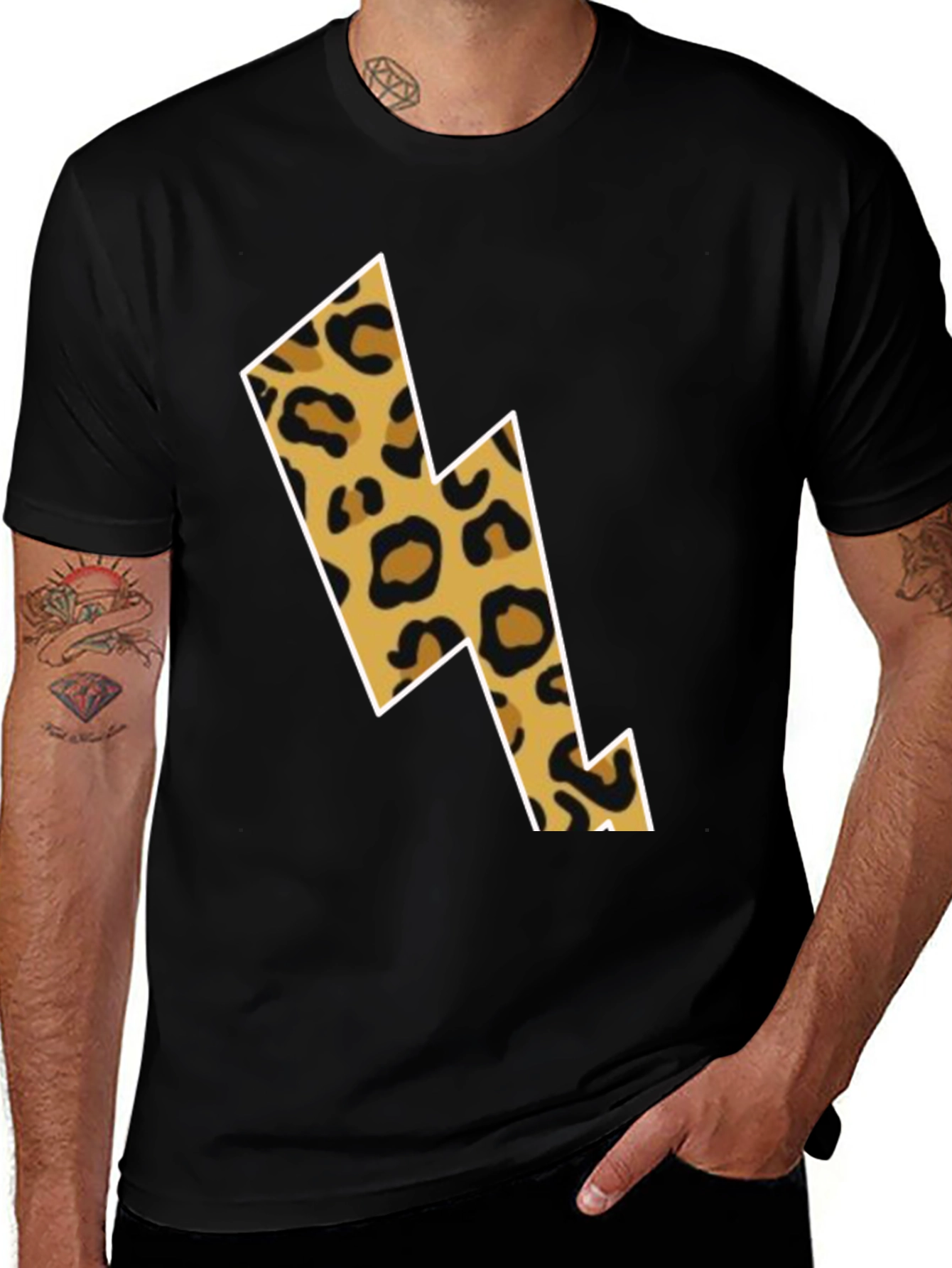 Leopard Lightning Bolt Graphic Tee
