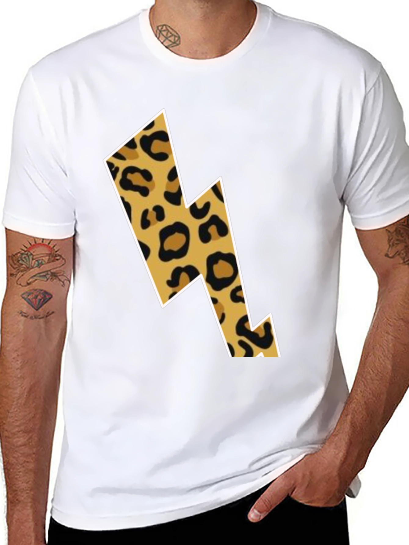 Leopard Lightning Bolt Graphic Tee