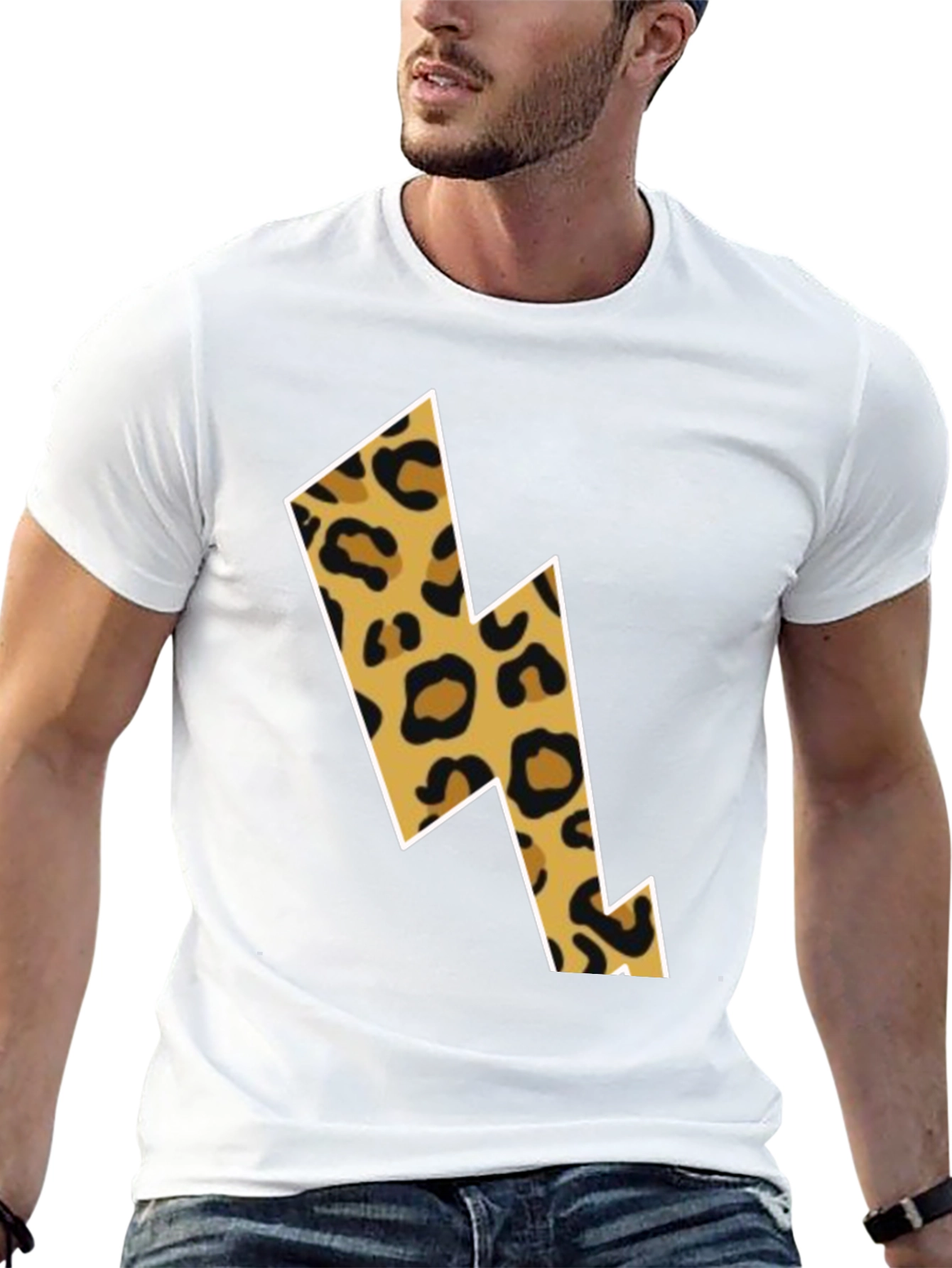 Leopard Lightning Bolt Graphic Tee
