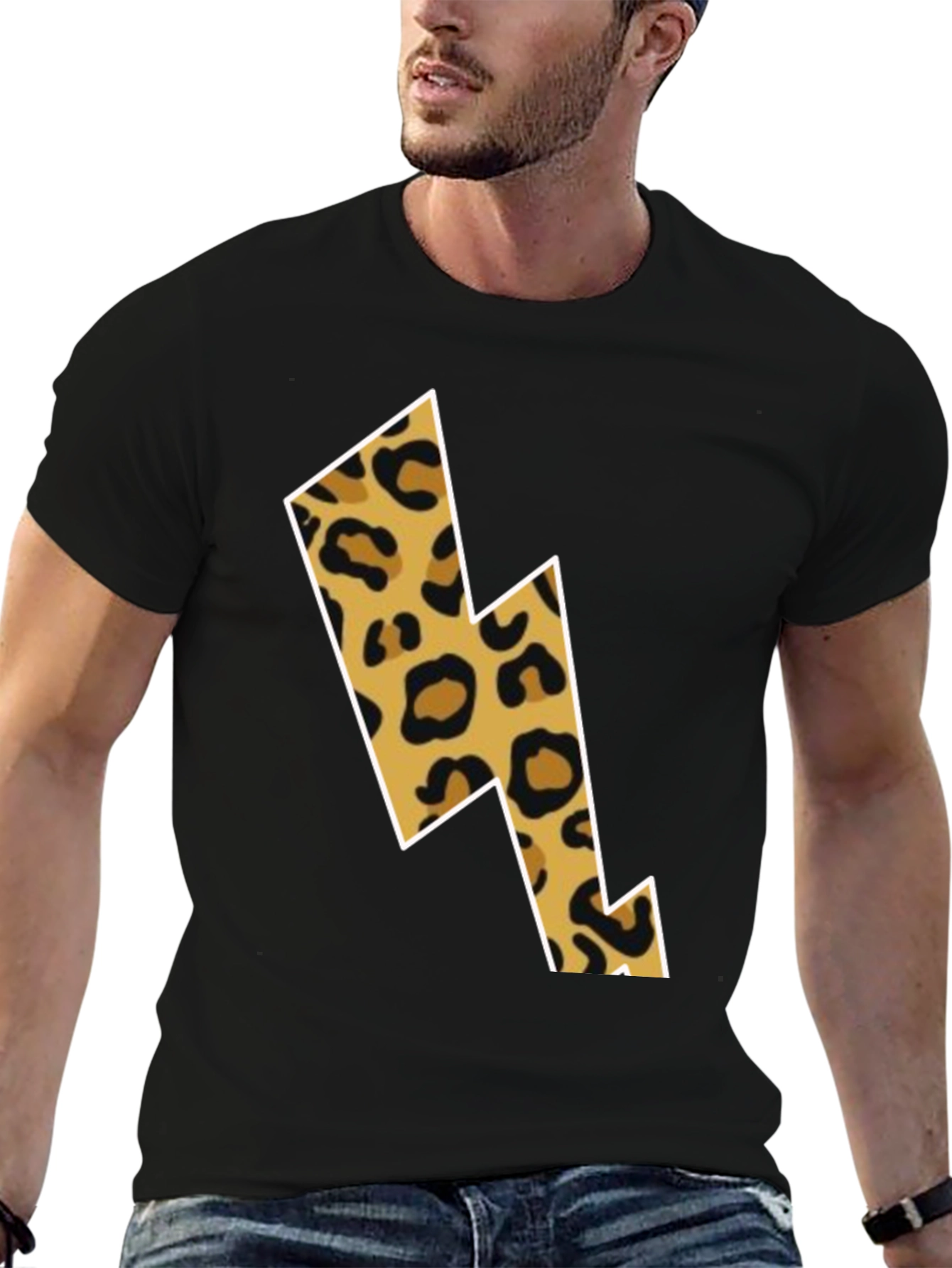 Leopard Lightning Bolt Graphic Tee