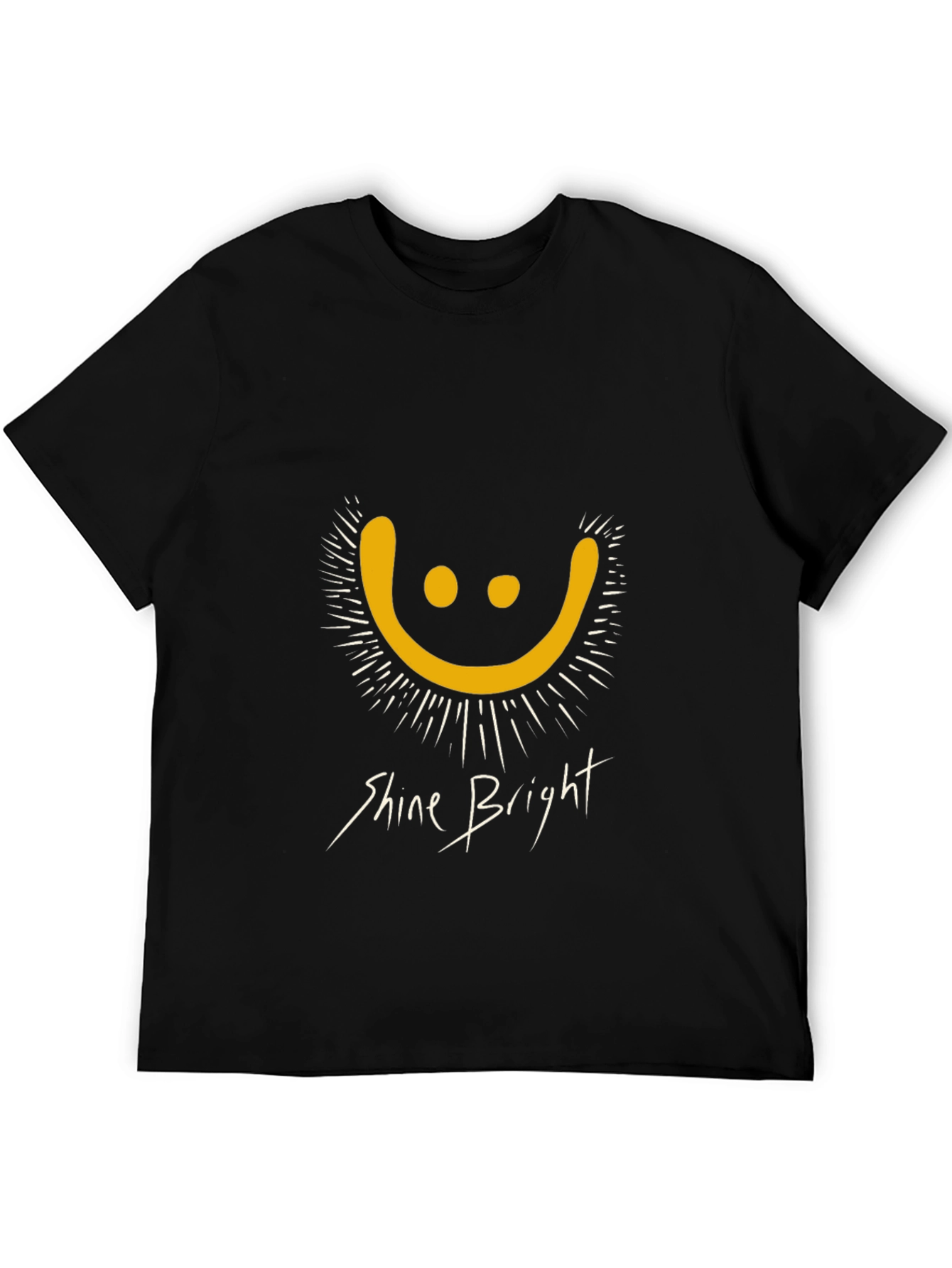 Shine Bright Graphic Tee - Black Cotton T-Shirt