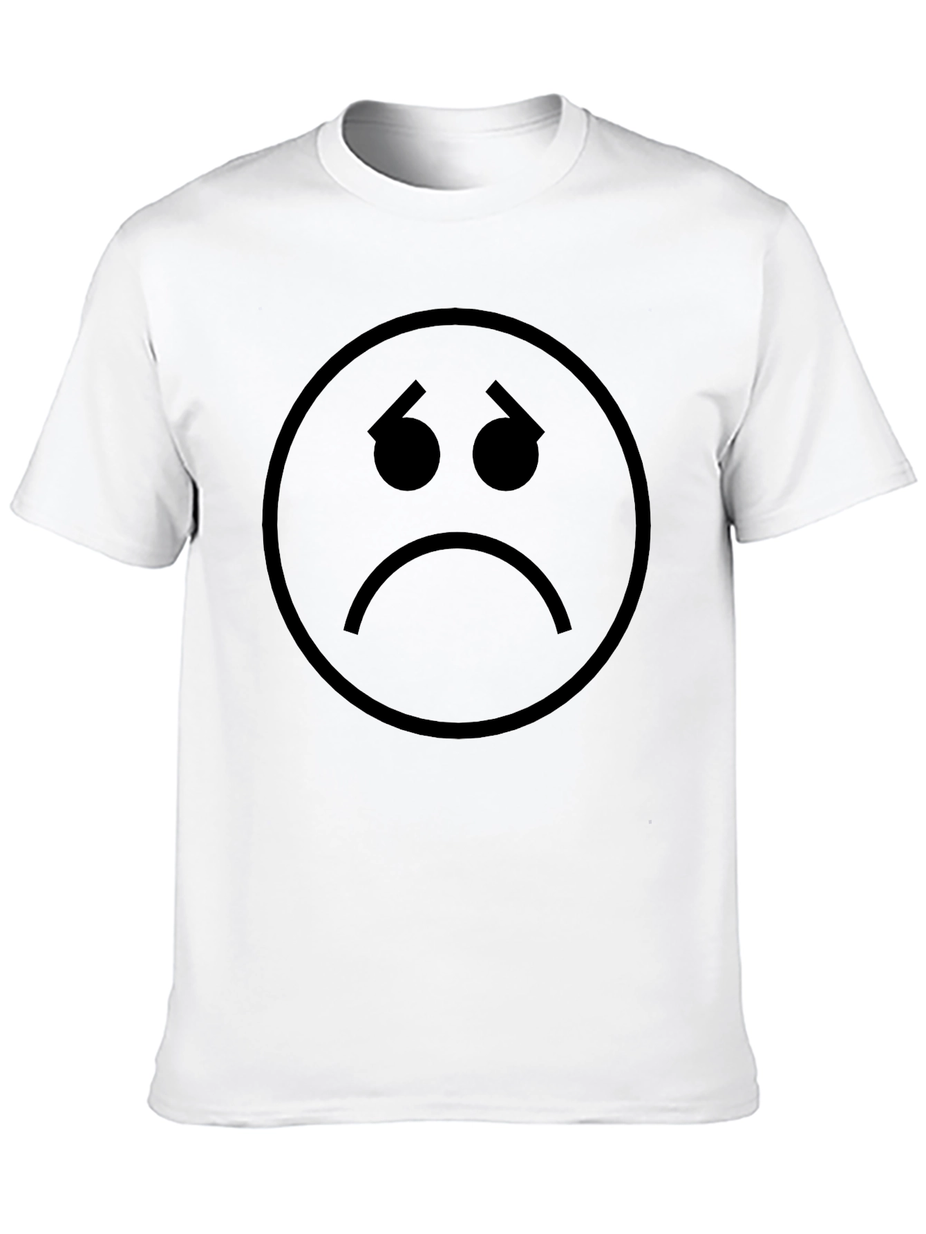 Sad Face Graphic Black T-Shirt