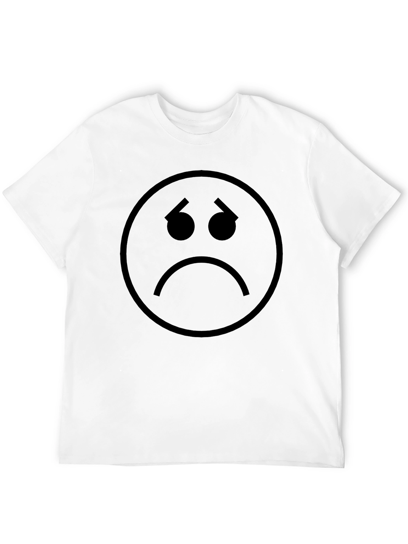 Sad Face Graphic Black T-Shirt