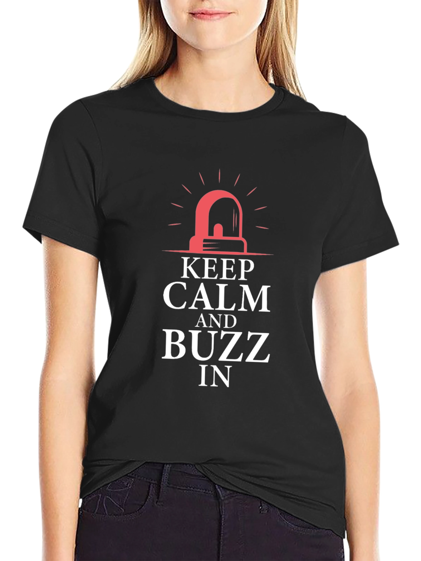 Keep Calm and Buzz In Black T-Shirt