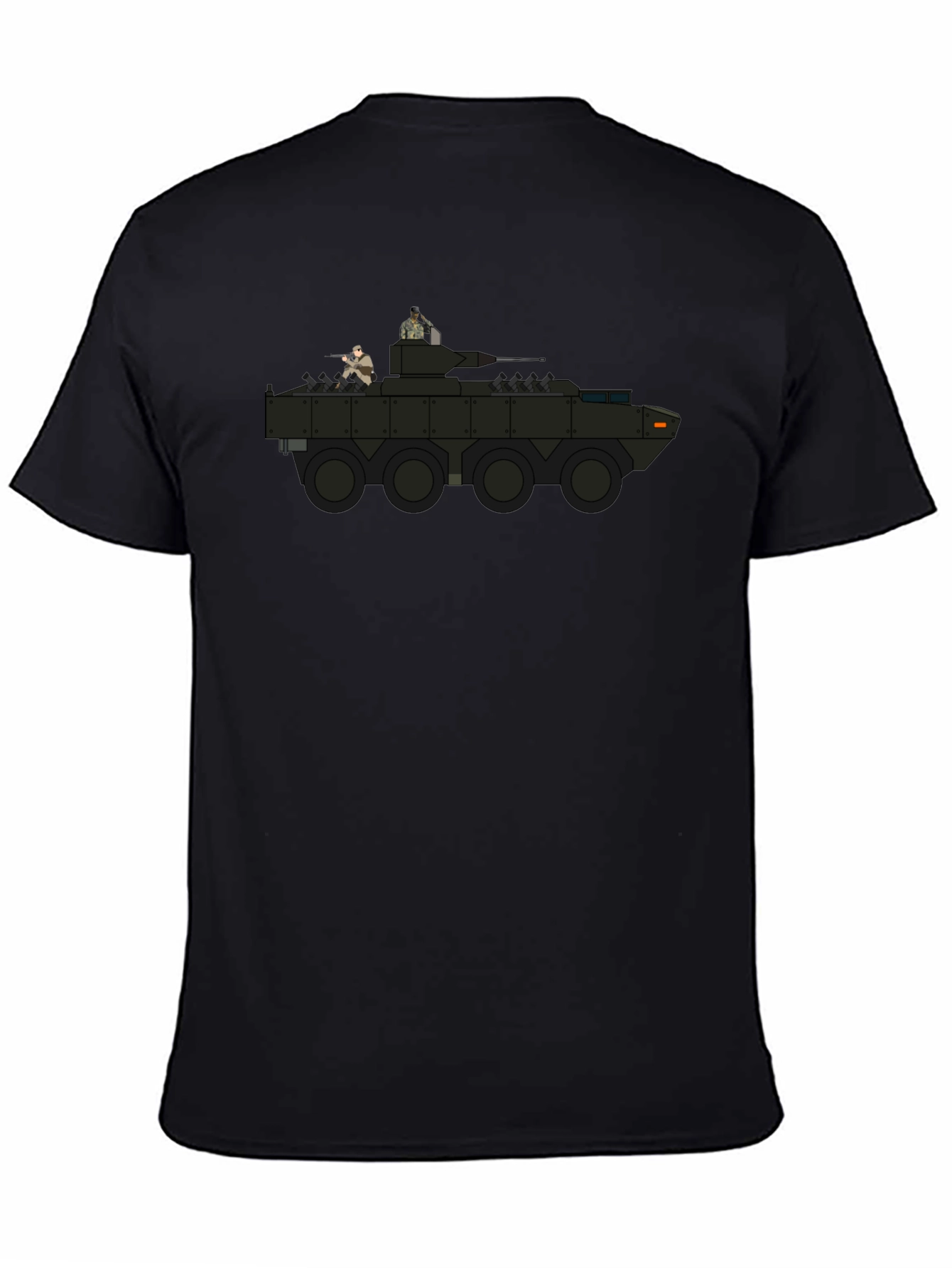 Military Vehicle Graphic Tee - Black Cotton Comfort