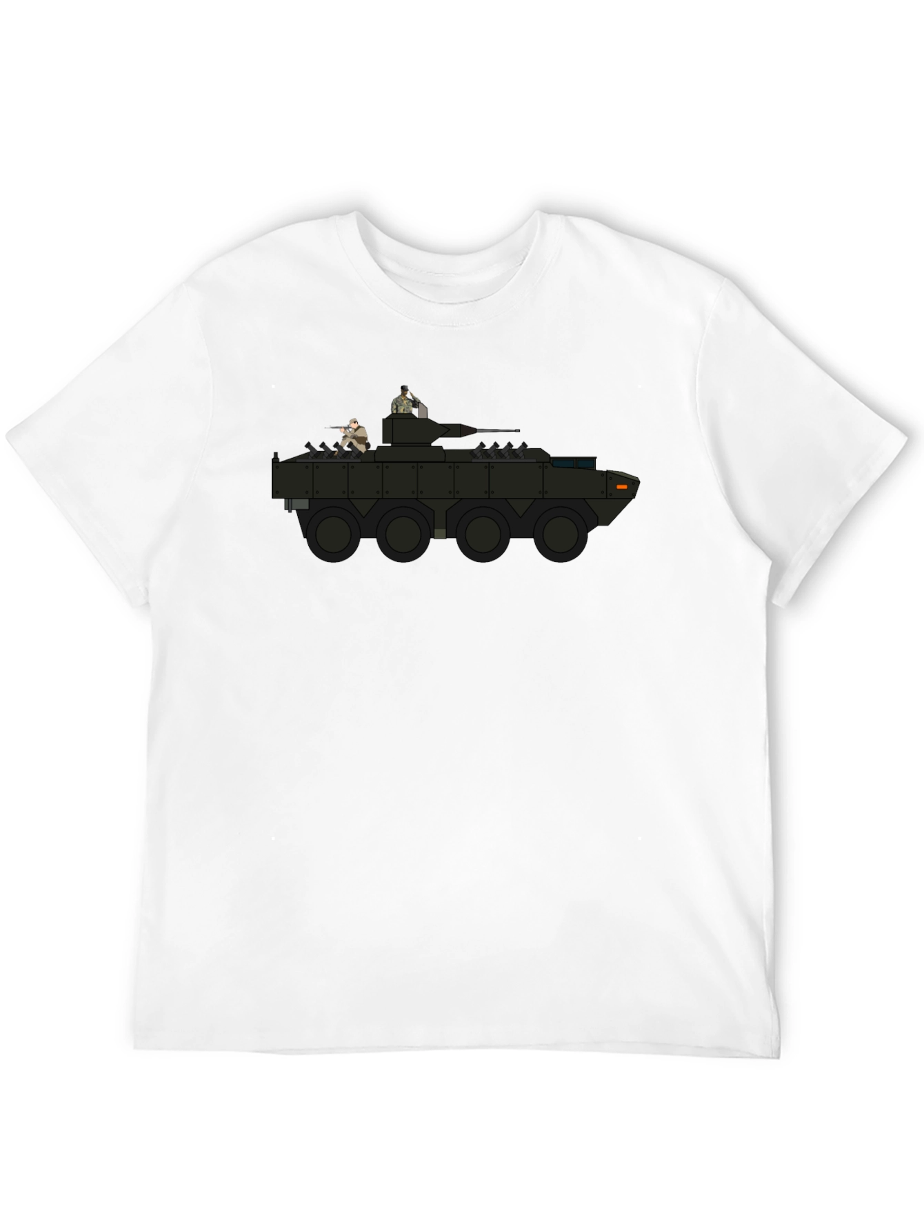 Military Vehicle Graphic Tee - Black Cotton Comfort