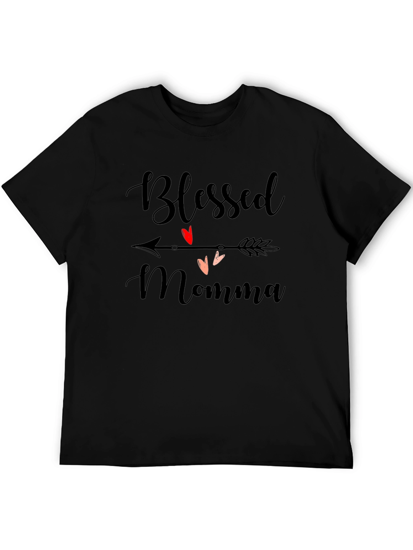 Blessed Momma Graphic Tee - Casual Black T-Shirt