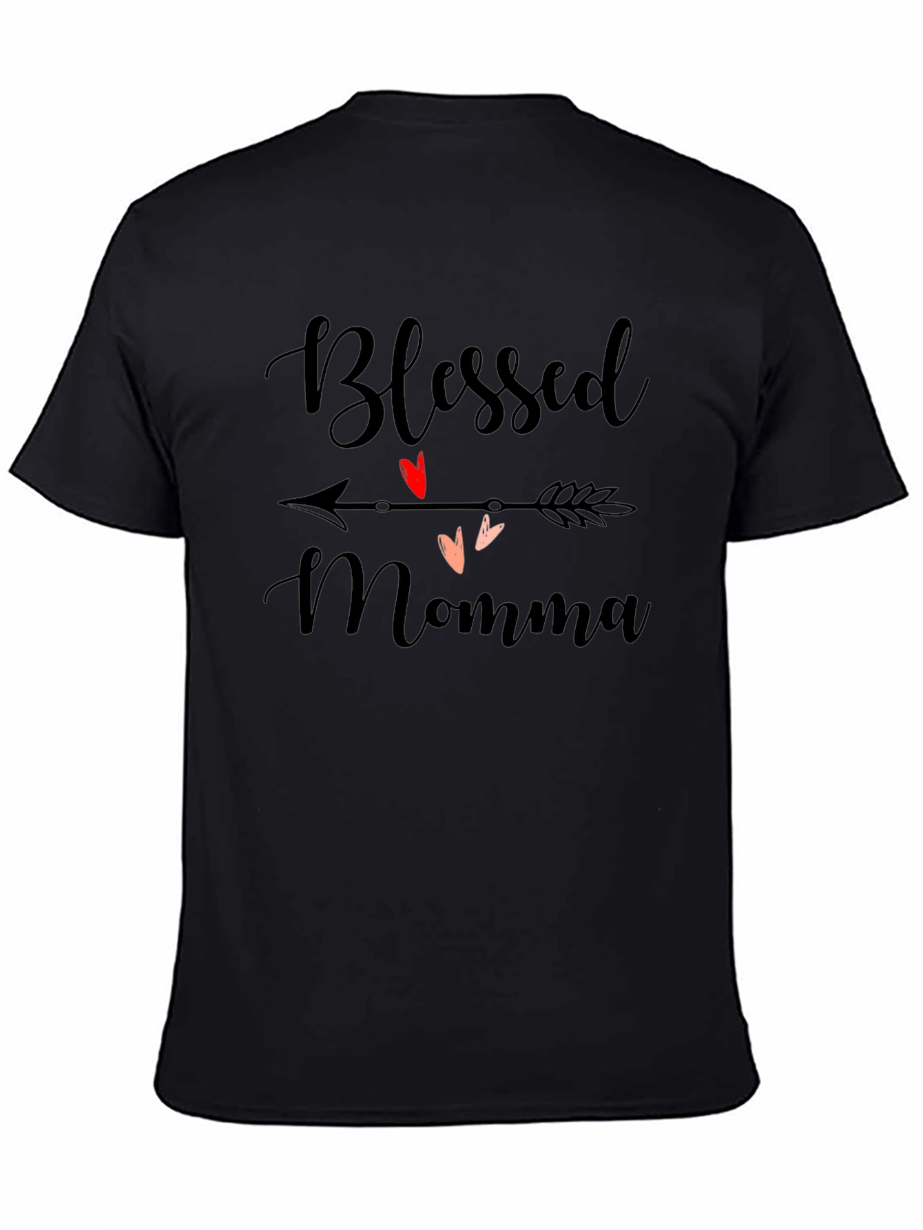 Blessed Momma Graphic Tee - Casual Black T-Shirt