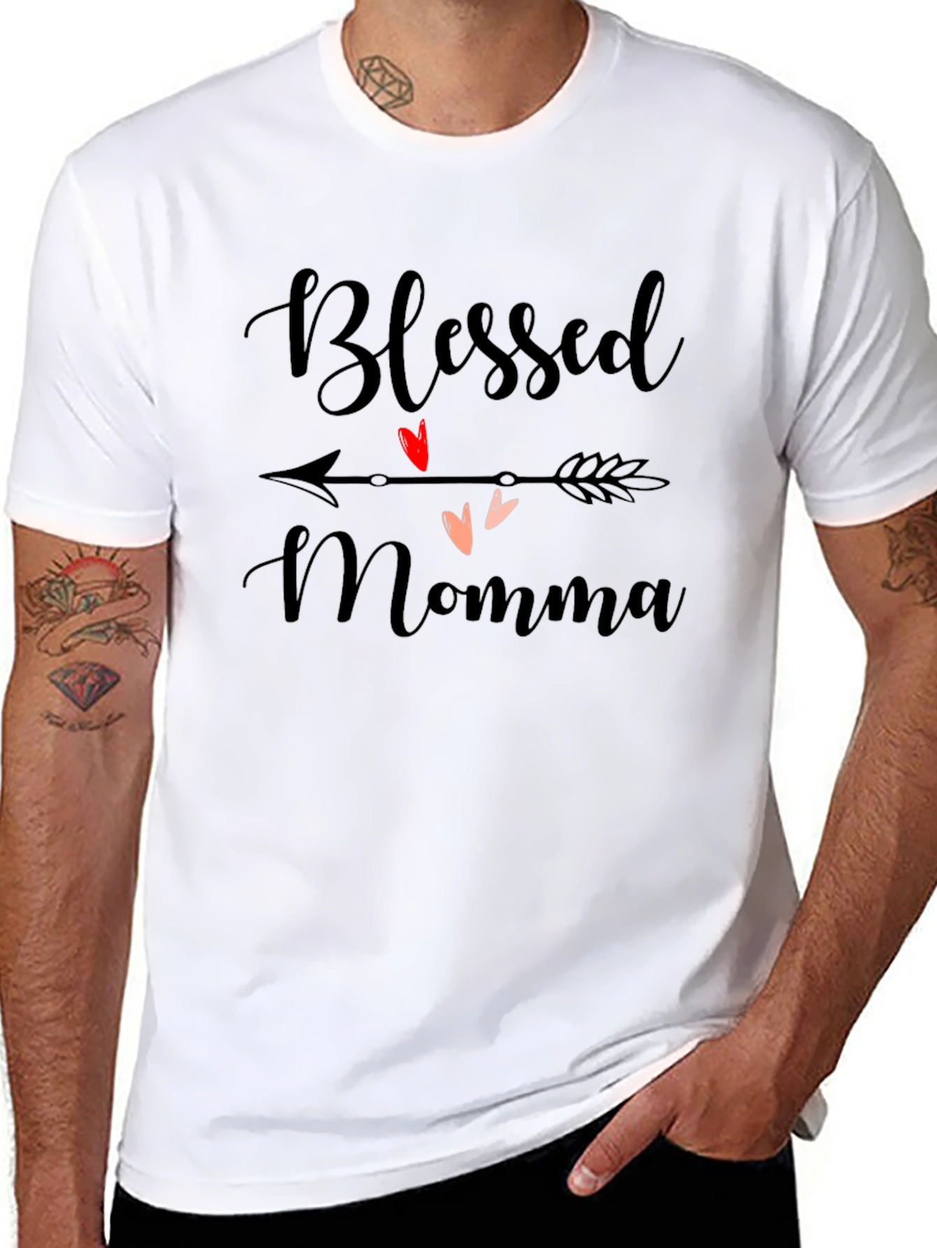 Blessed Momma Graphic Tee - Casual Black T-Shirt