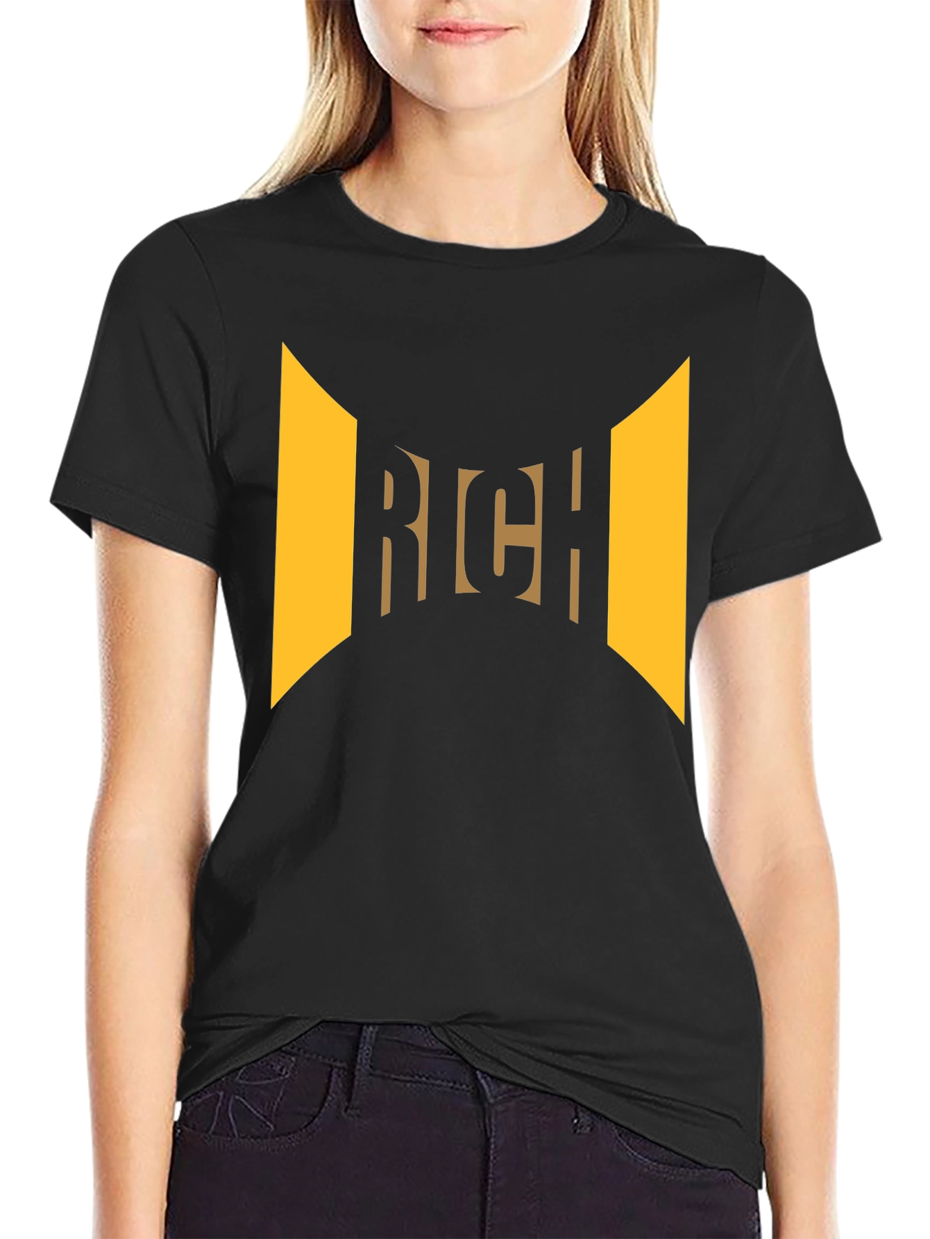 Rich Graphic Print Black T-Shirt