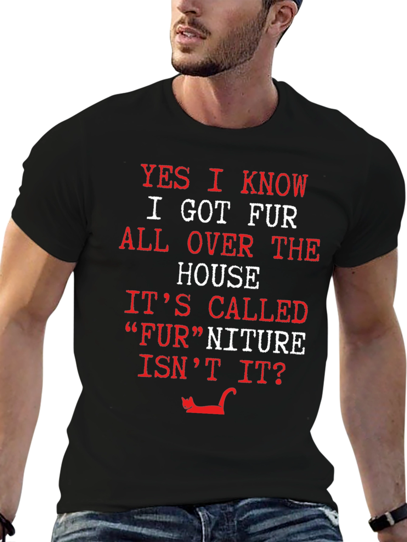 Funny Cat Fur-niture Graphic T-Shirt