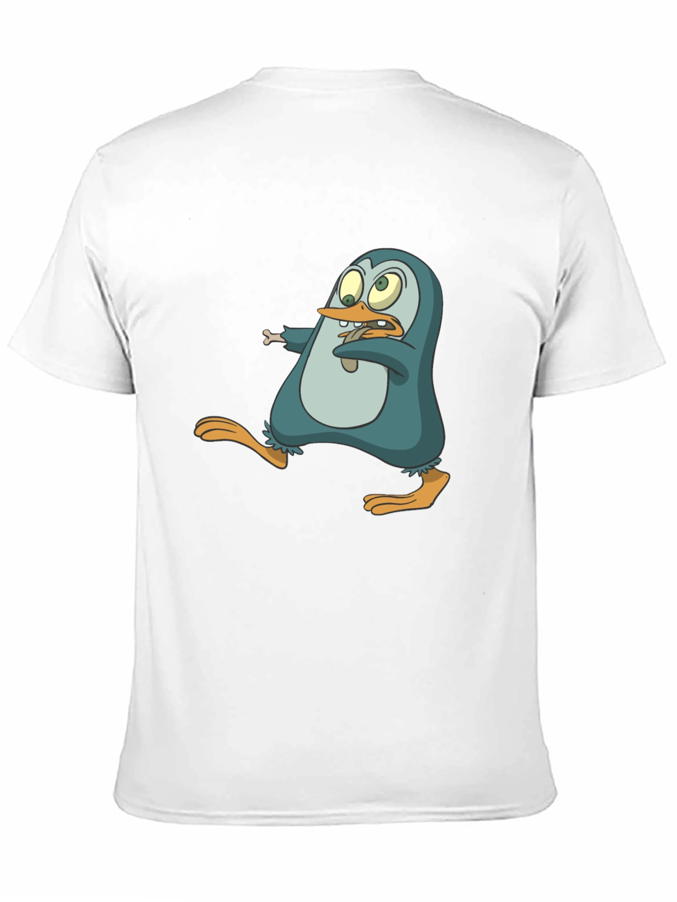 Cartoon Penguin Graphic Tee - Mens Black T-Shirt