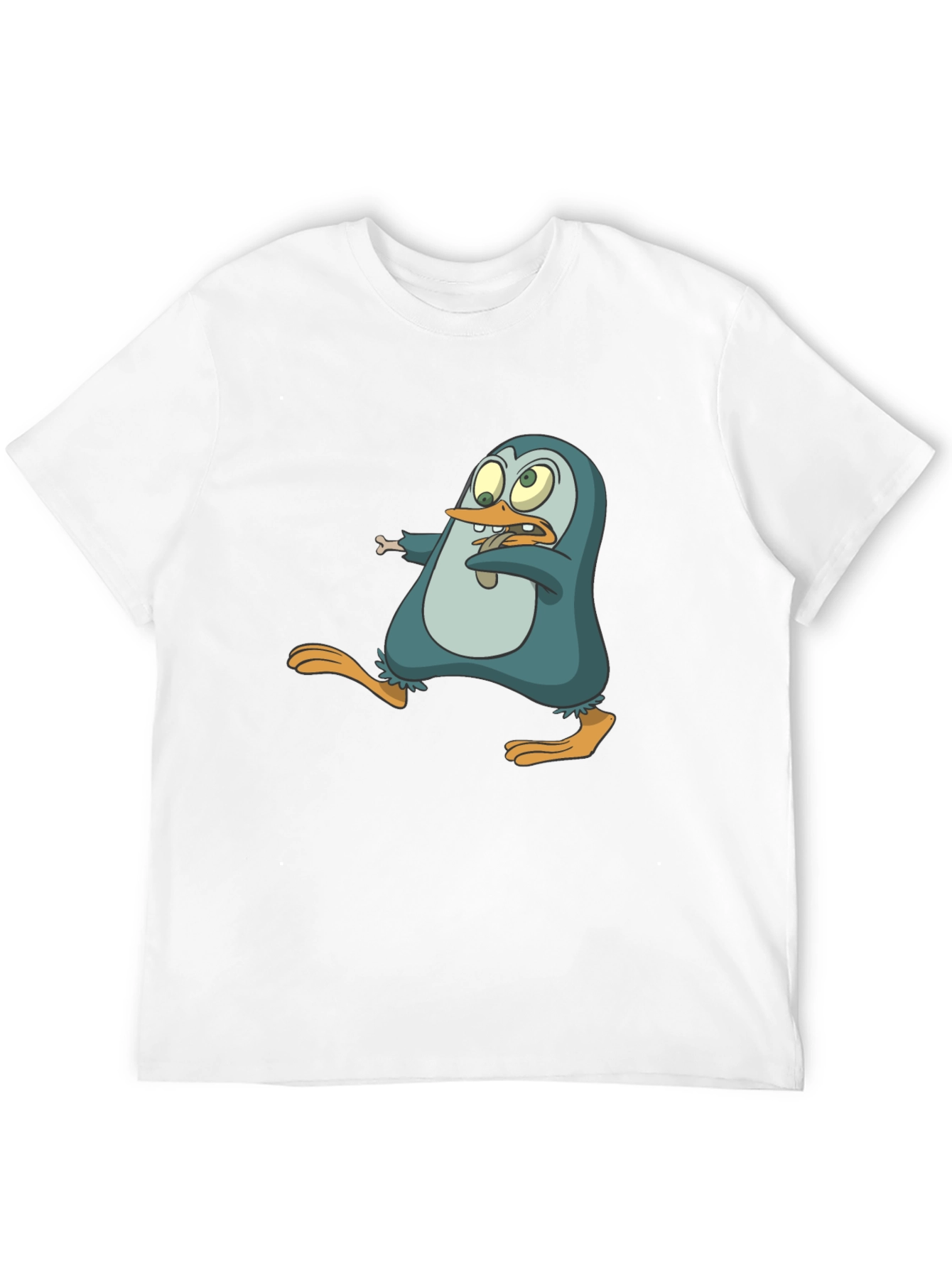 Cartoon Penguin Graphic Tee - Mens Black T-Shirt
