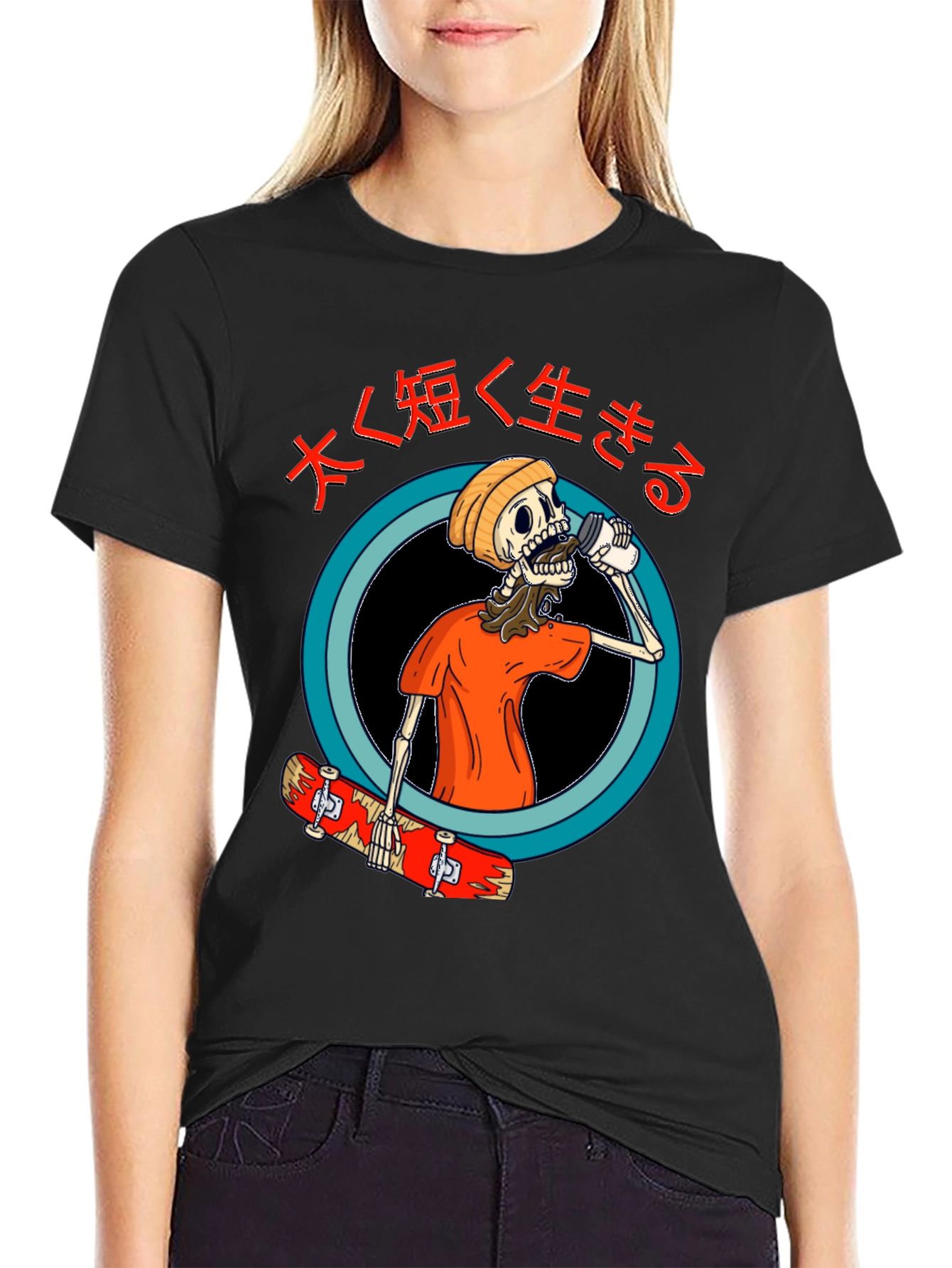 Skateboard Skeleton Graphic Tee