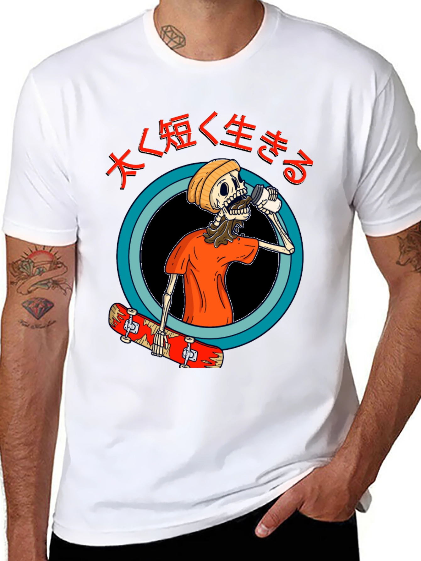 Skateboard Skeleton Graphic Tee