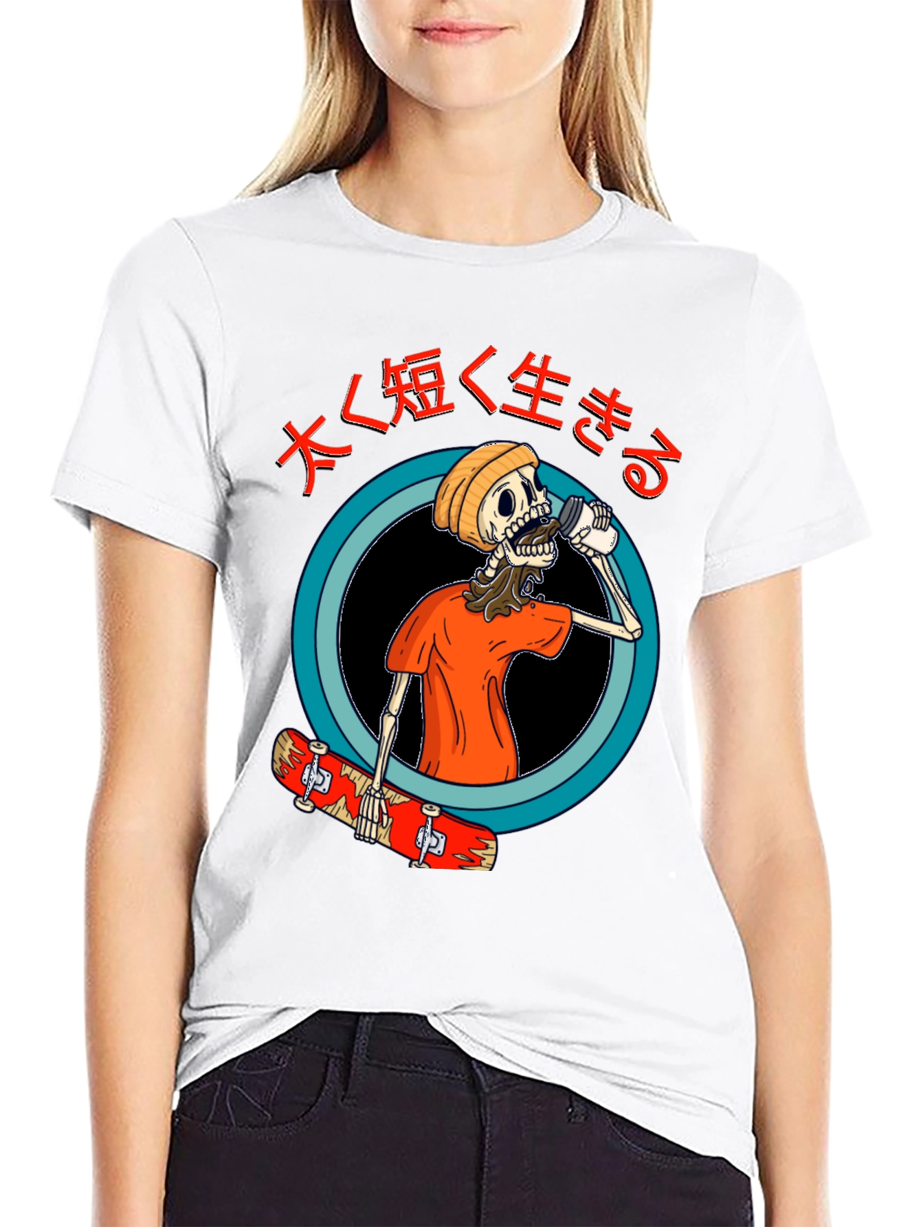 Skateboard Skeleton Graphic Tee