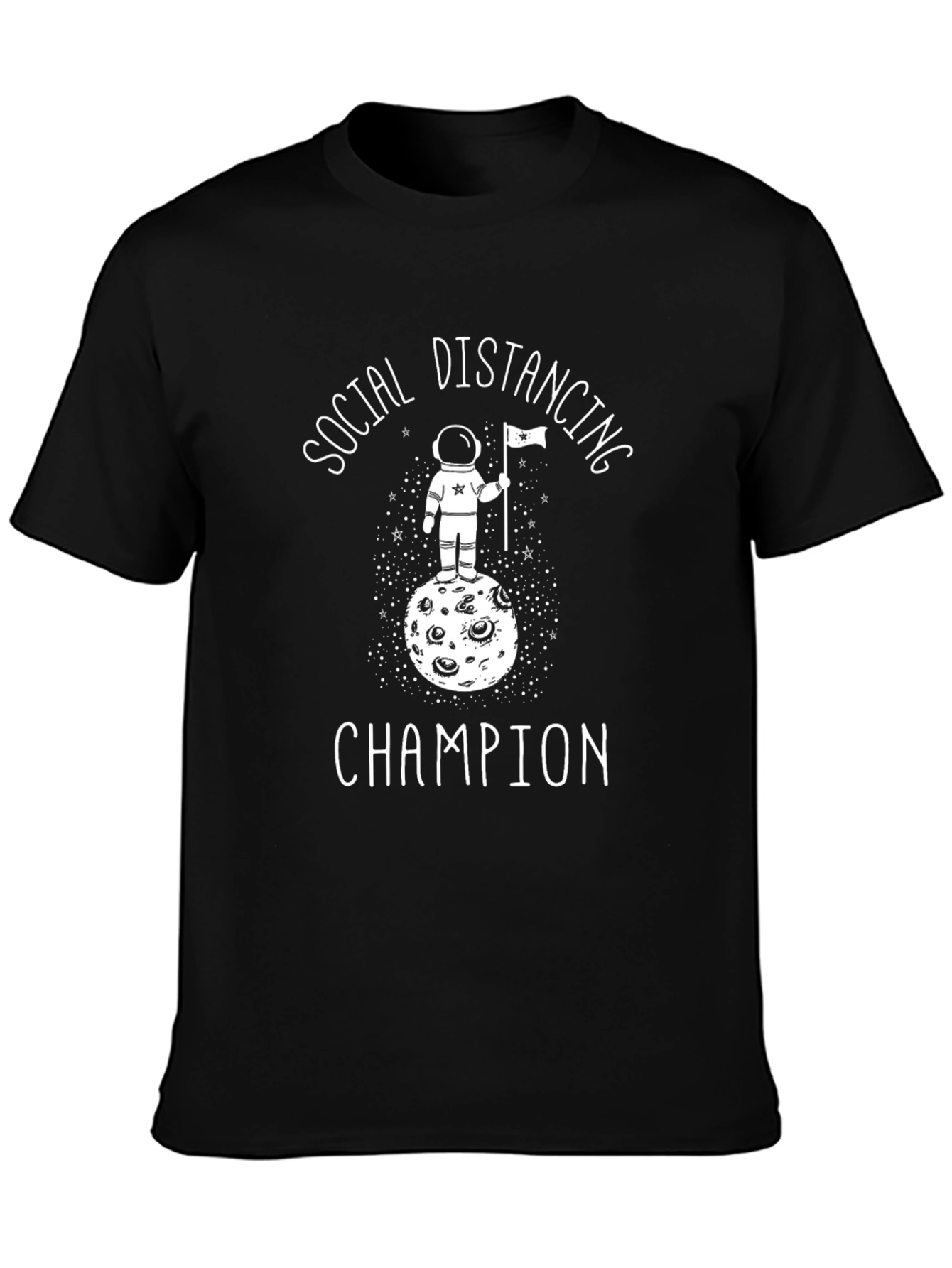 Social Distancing Champion Black T-Shirt