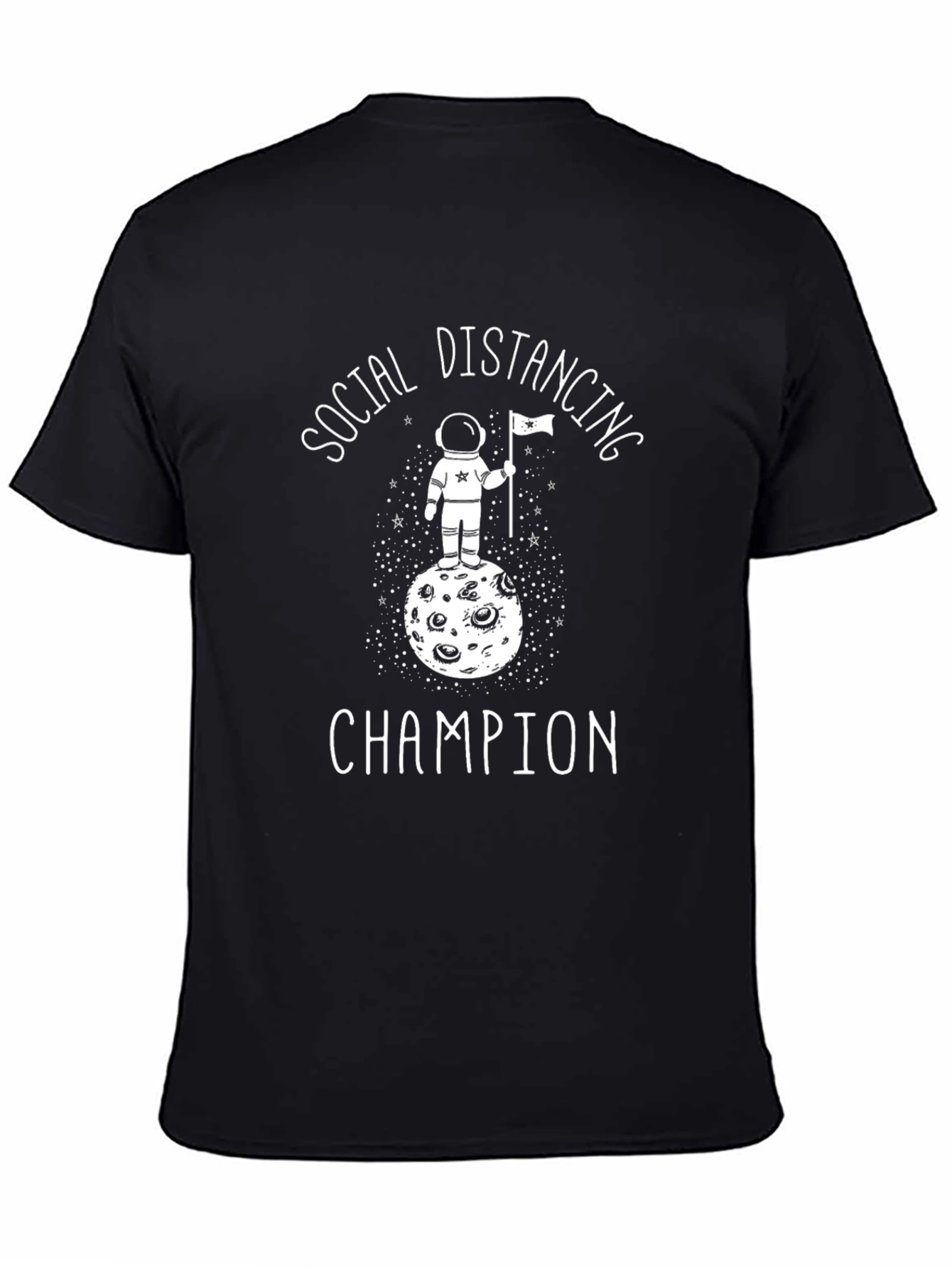 Social Distancing Champion Black T-Shirt