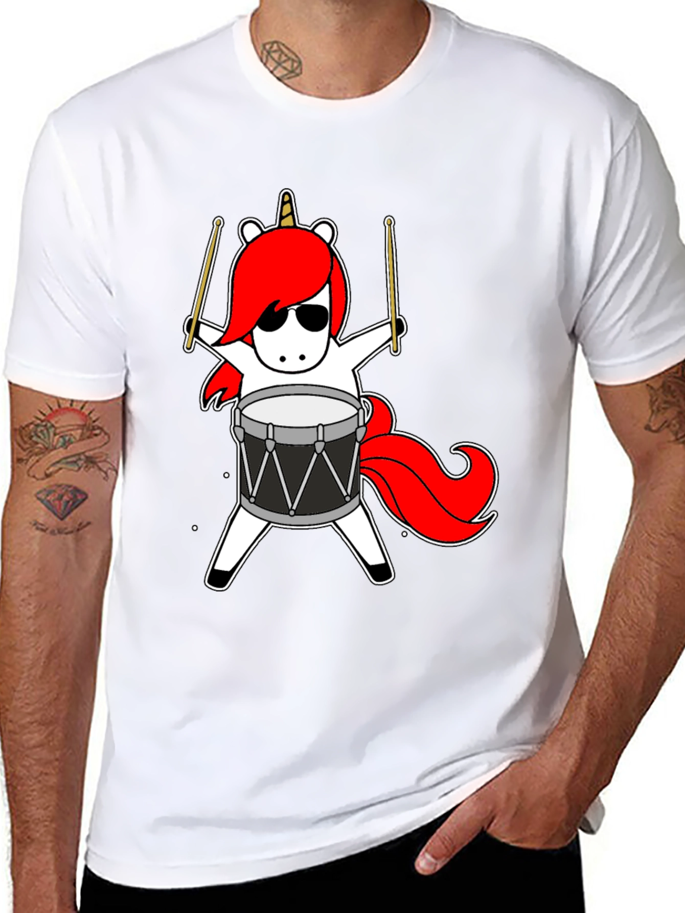 Unicorn Drummer Graphic Tee