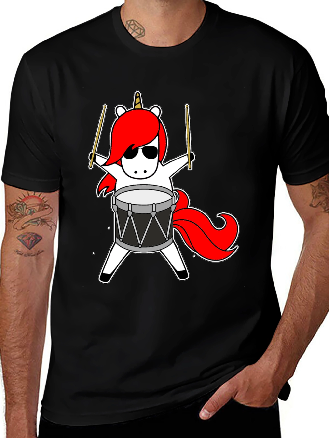 Unicorn Drummer Graphic Tee