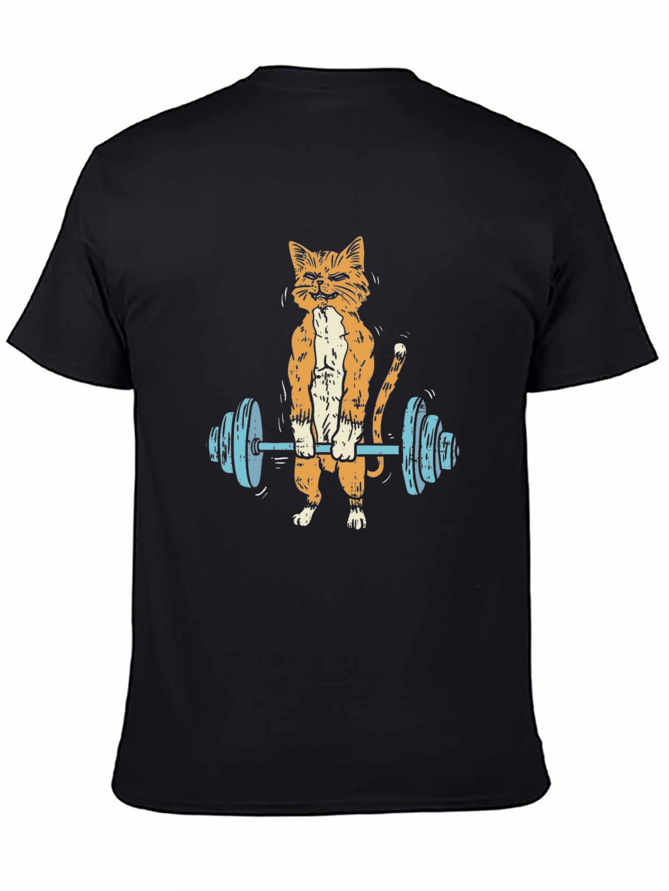 Funny Cat Lifting Barbell T-Shirt