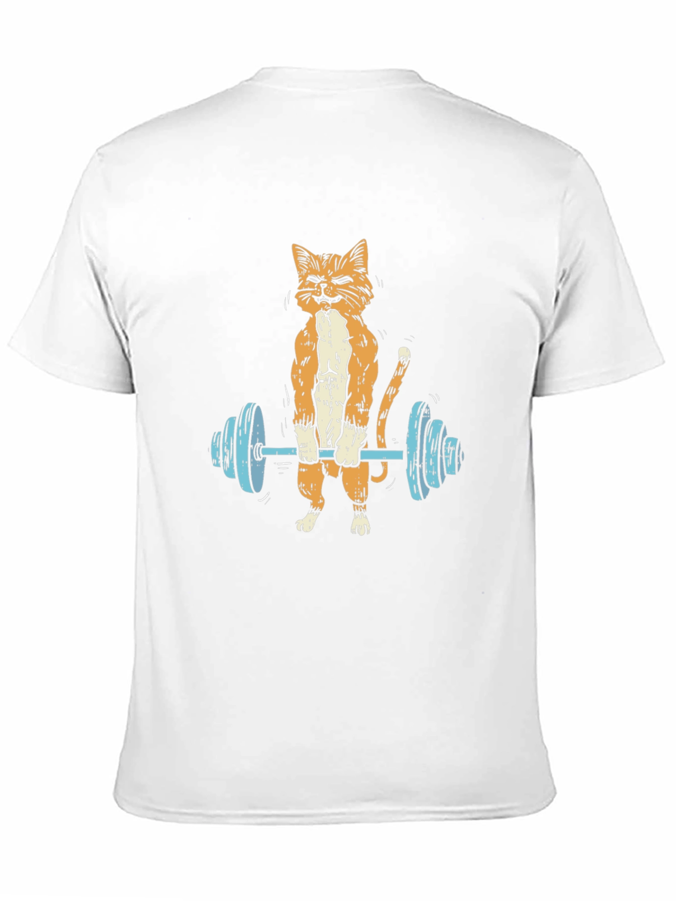 Funny Cat Lifting Barbell T-Shirt