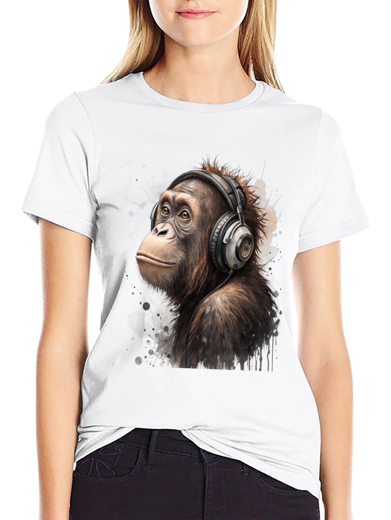 Orangutan DJ T-Shirt: Cool Ape with Headphones