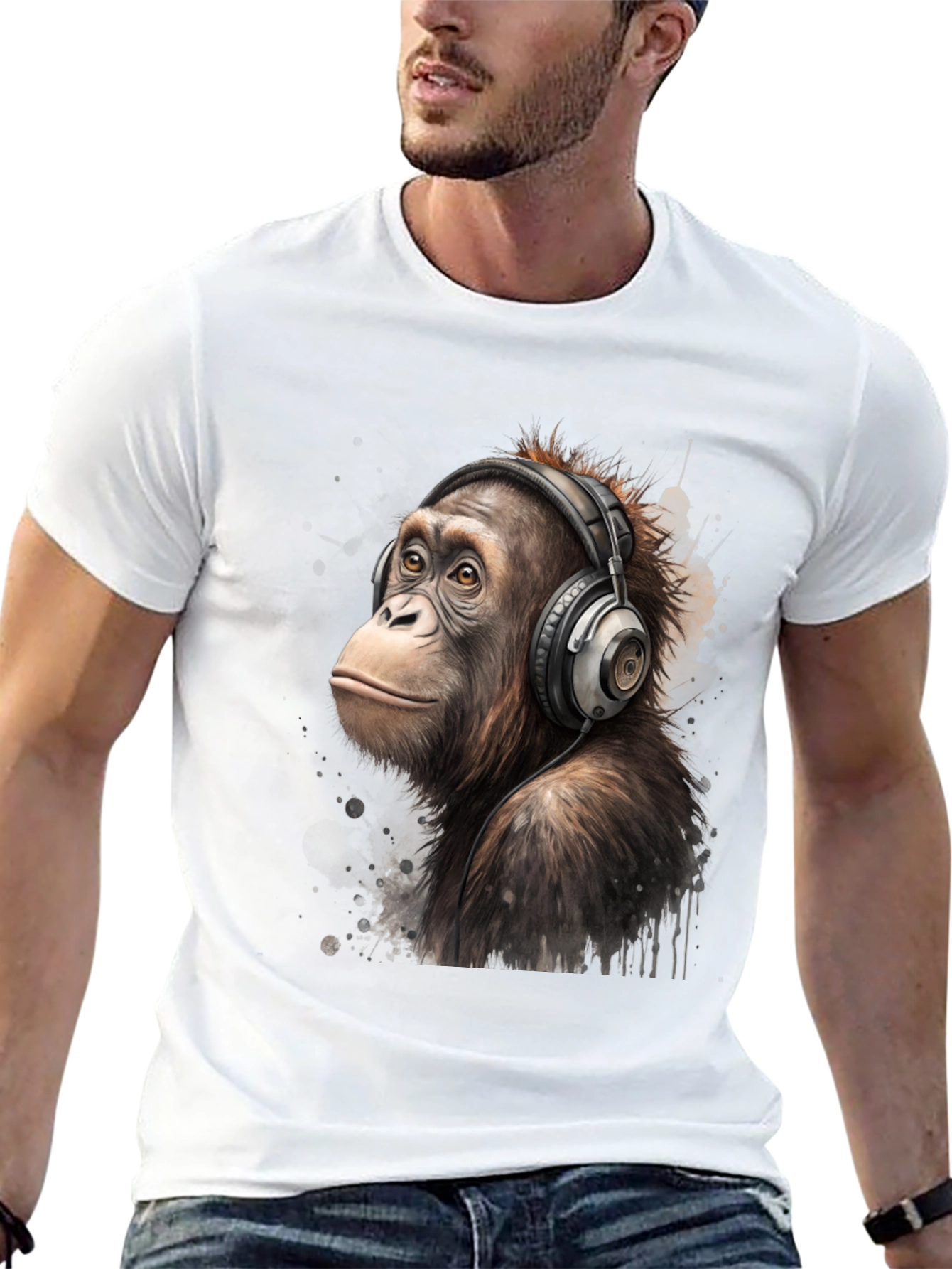 Orangutan DJ T-Shirt: Cool Ape with Headphones