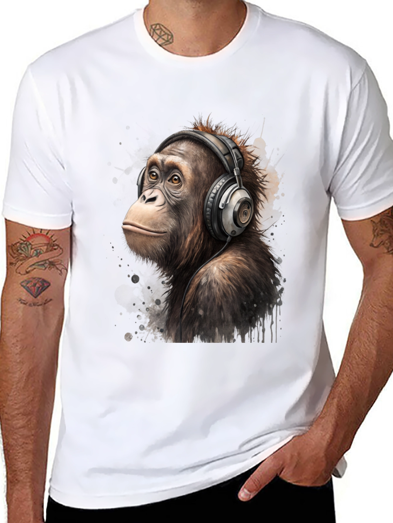 Orangutan DJ T-Shirt: Cool Ape with Headphones