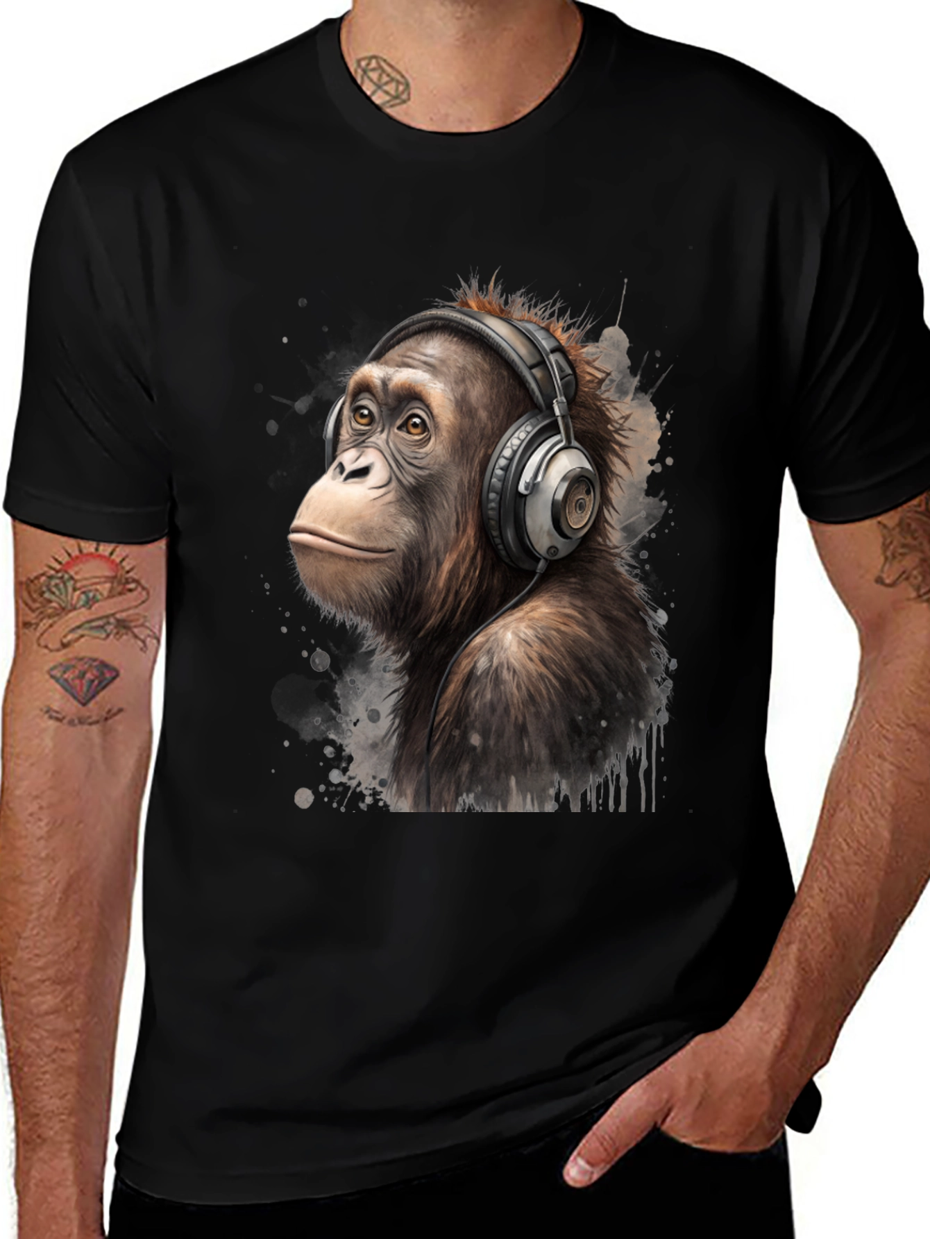 Orangutan DJ T-Shirt: Cool Ape with Headphones