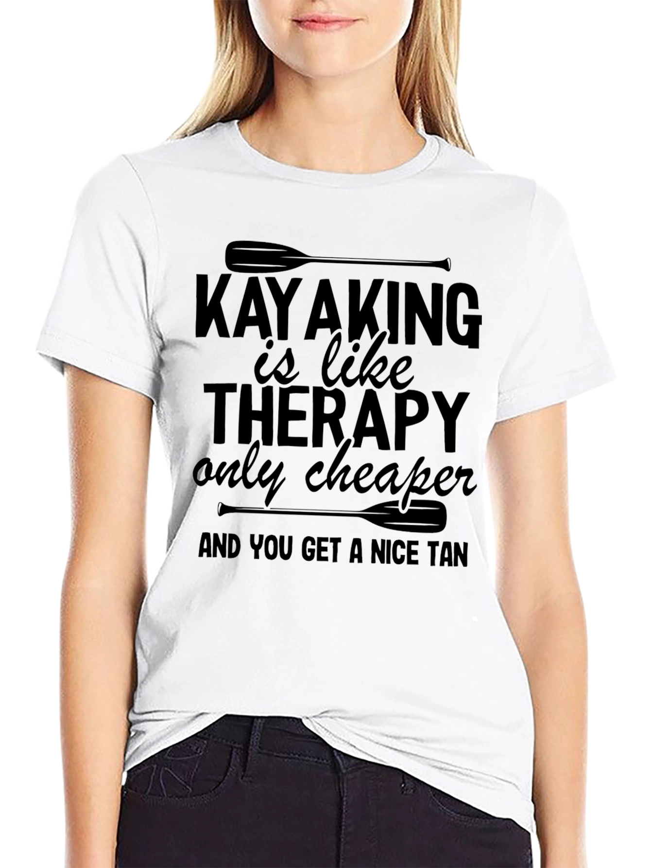 Kayaking is Like Therapy T-Shirt Funny Paddle Tee