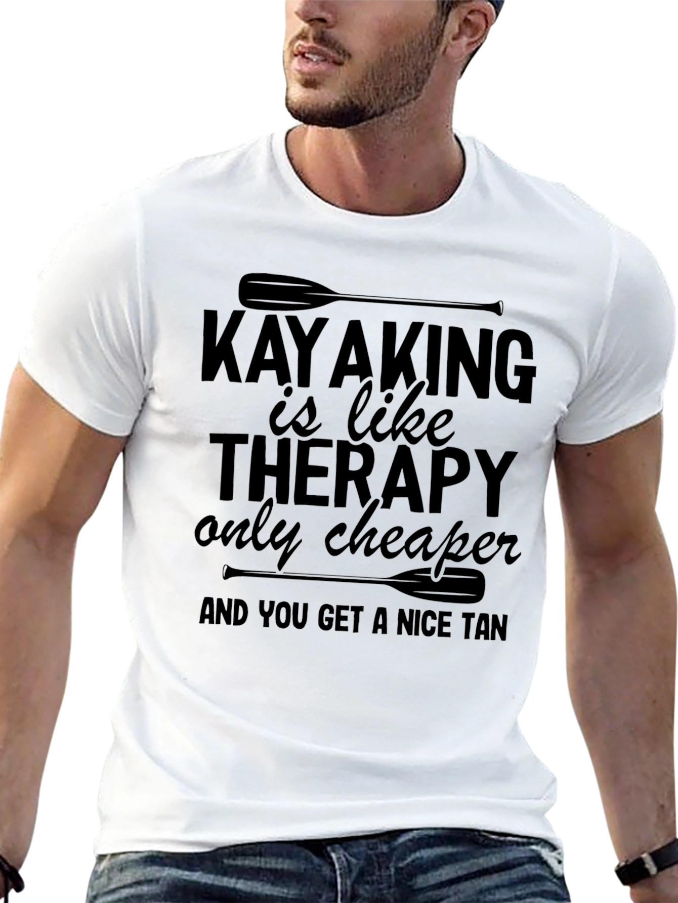 Kayaking is Like Therapy T-Shirt Funny Paddle Tee