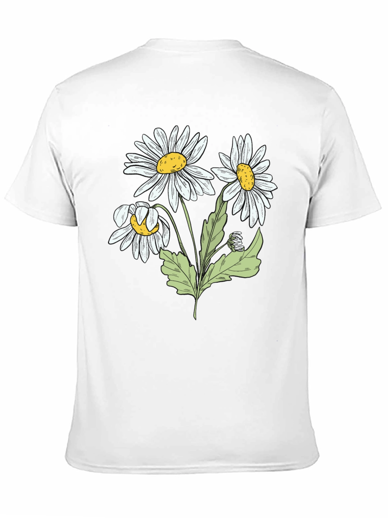 Daisy Graphic Print Black Cotton T-Shirt
