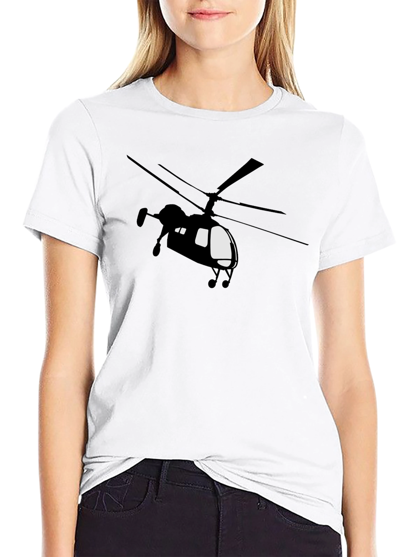 Helicopter Graphic T-Shirt - Bold Black Tee