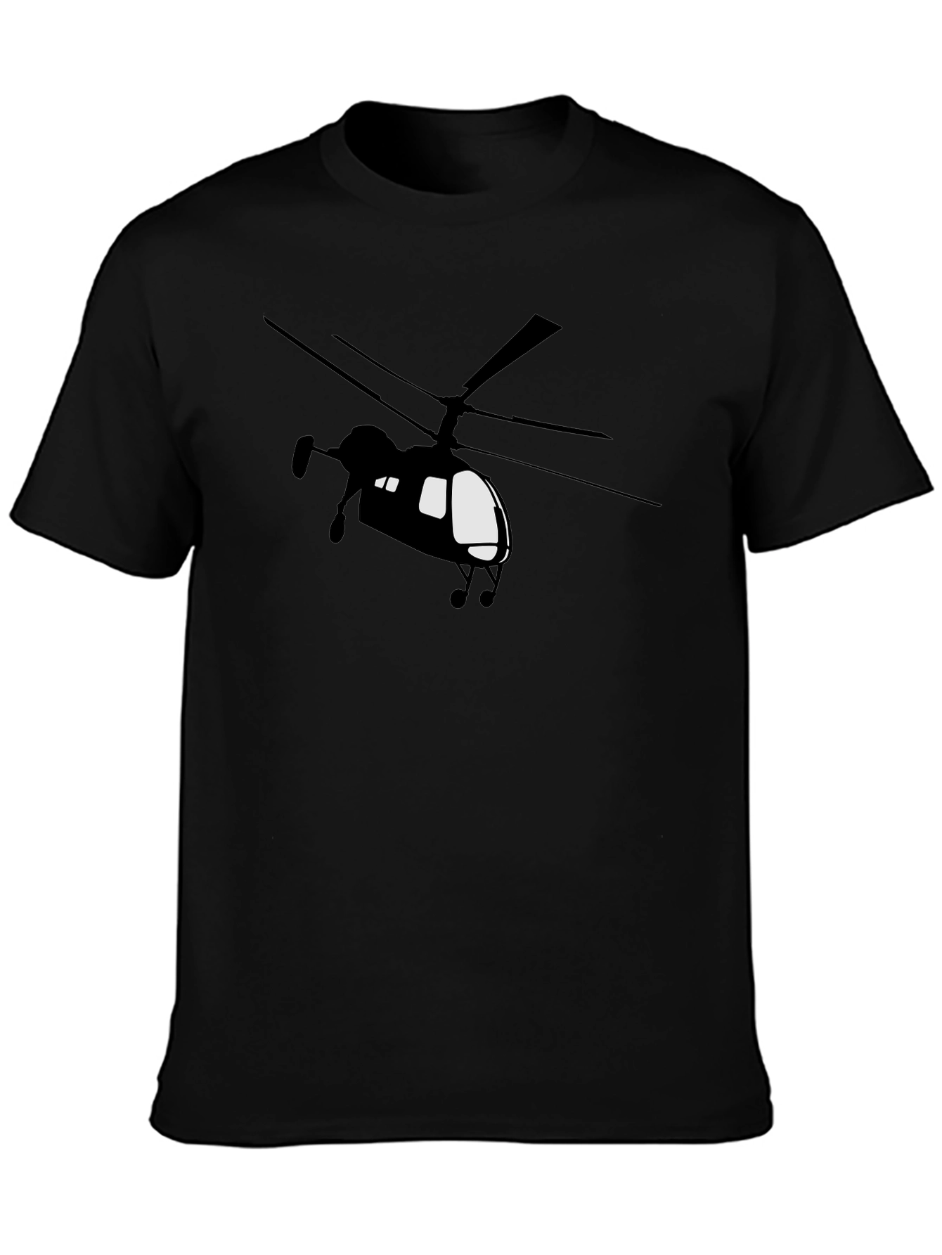 Helicopter Graphic T-Shirt - Bold Black Tee