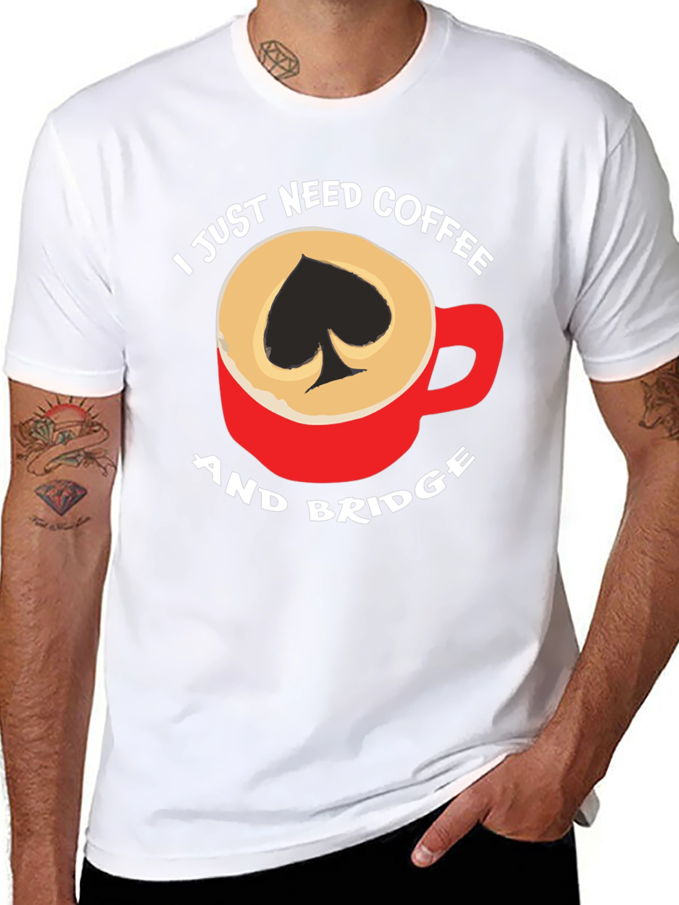 Coffee and Bridge T-Shirt - Spade Design