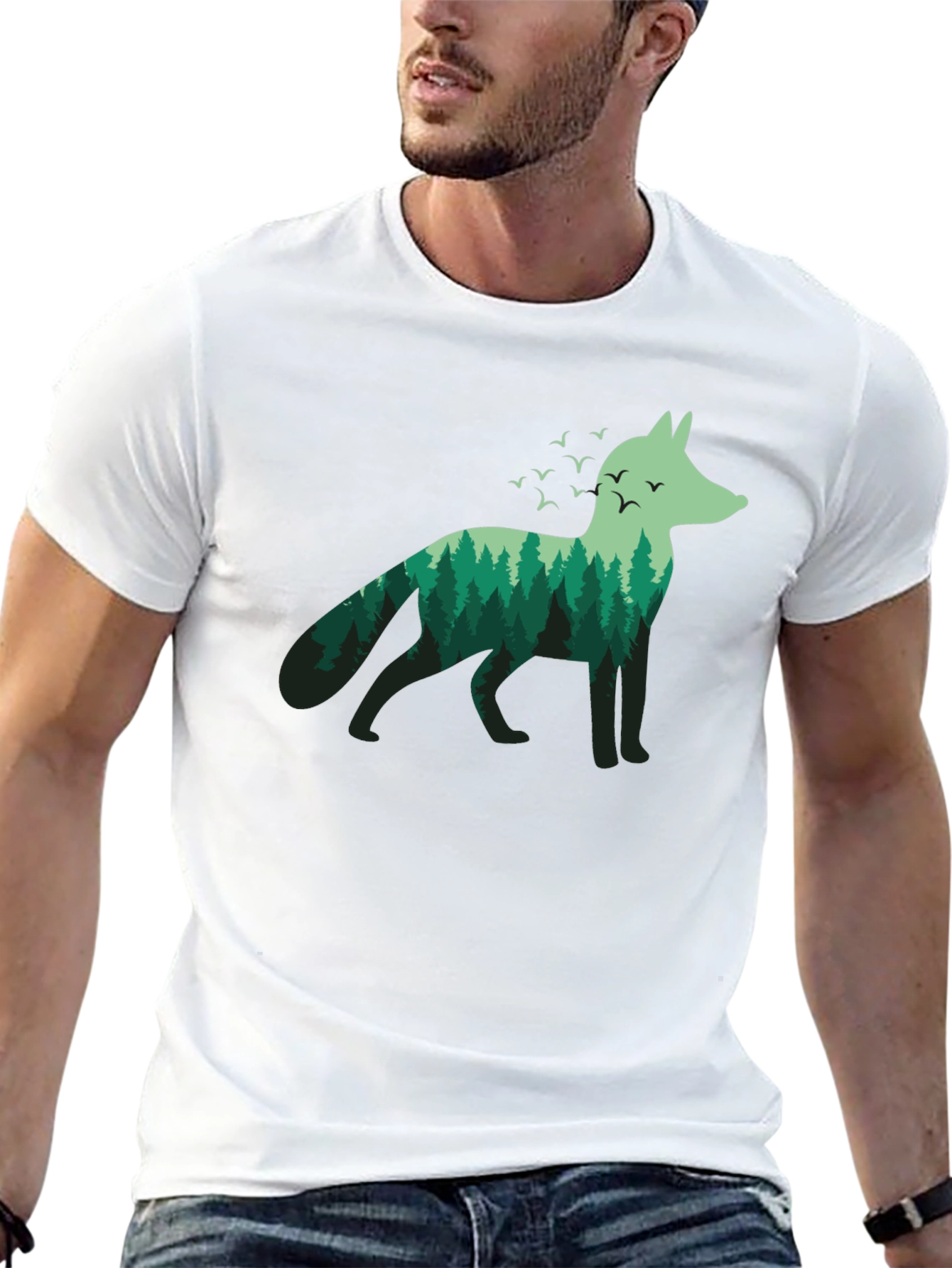 Nature Fox Graphic Tee - Mens Black T-Shirt