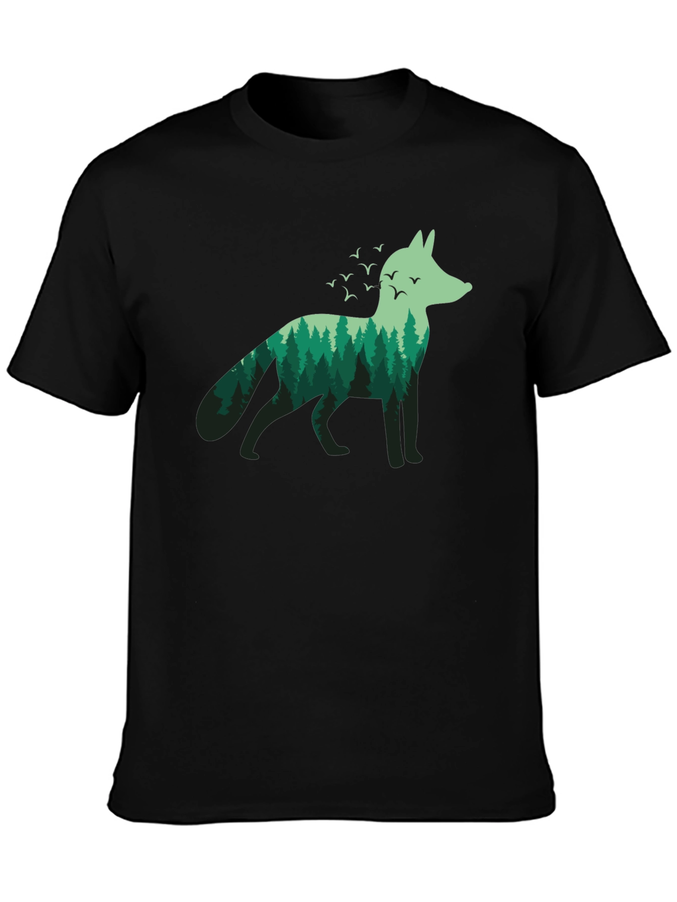 Nature Fox Graphic Tee - Mens Black T-Shirt