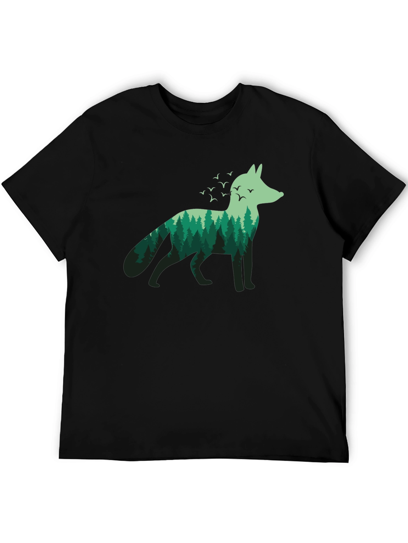 Nature Fox Graphic Tee - Mens Black T-Shirt