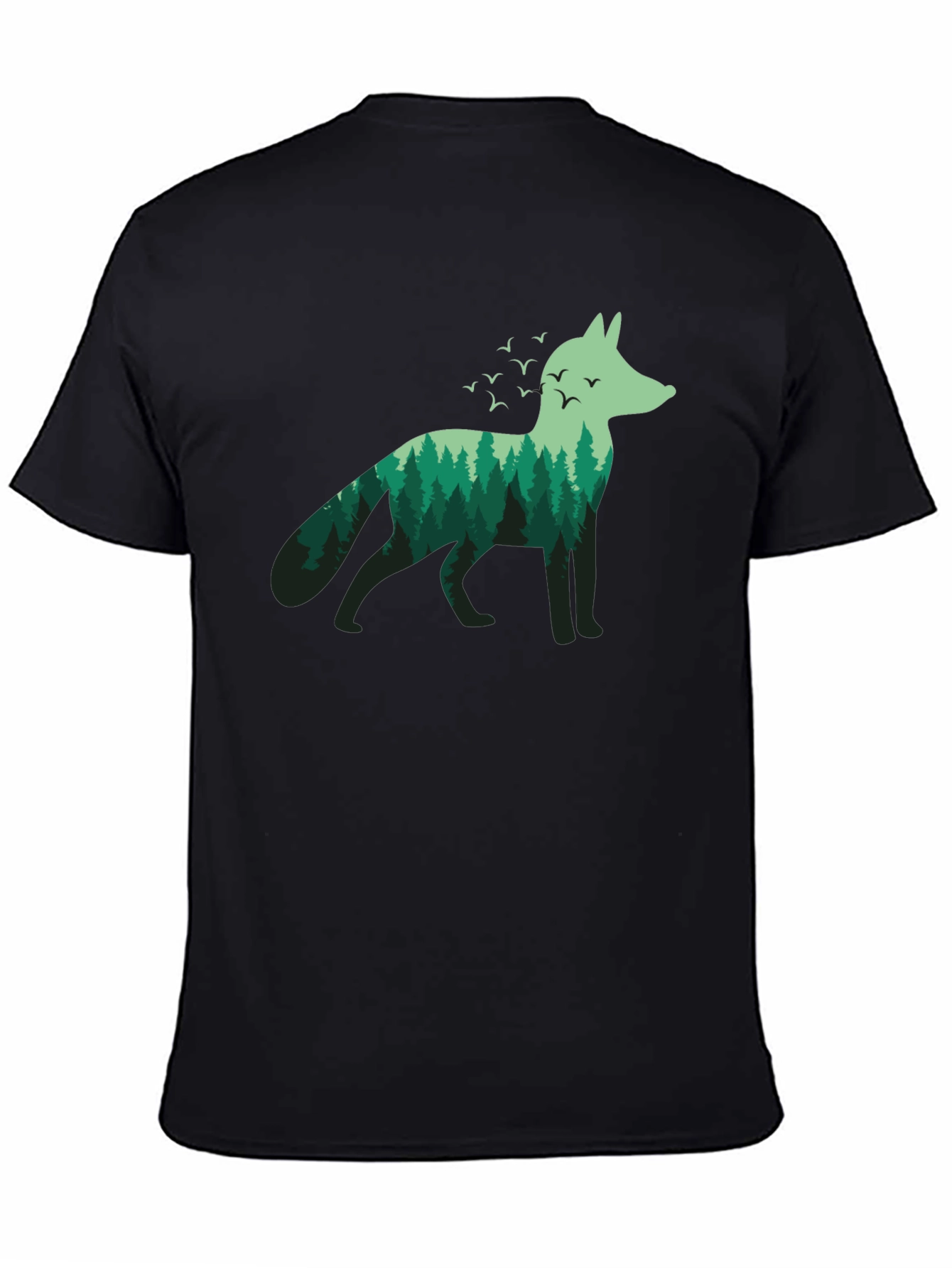 Nature Fox Graphic Tee - Mens Black T-Shirt