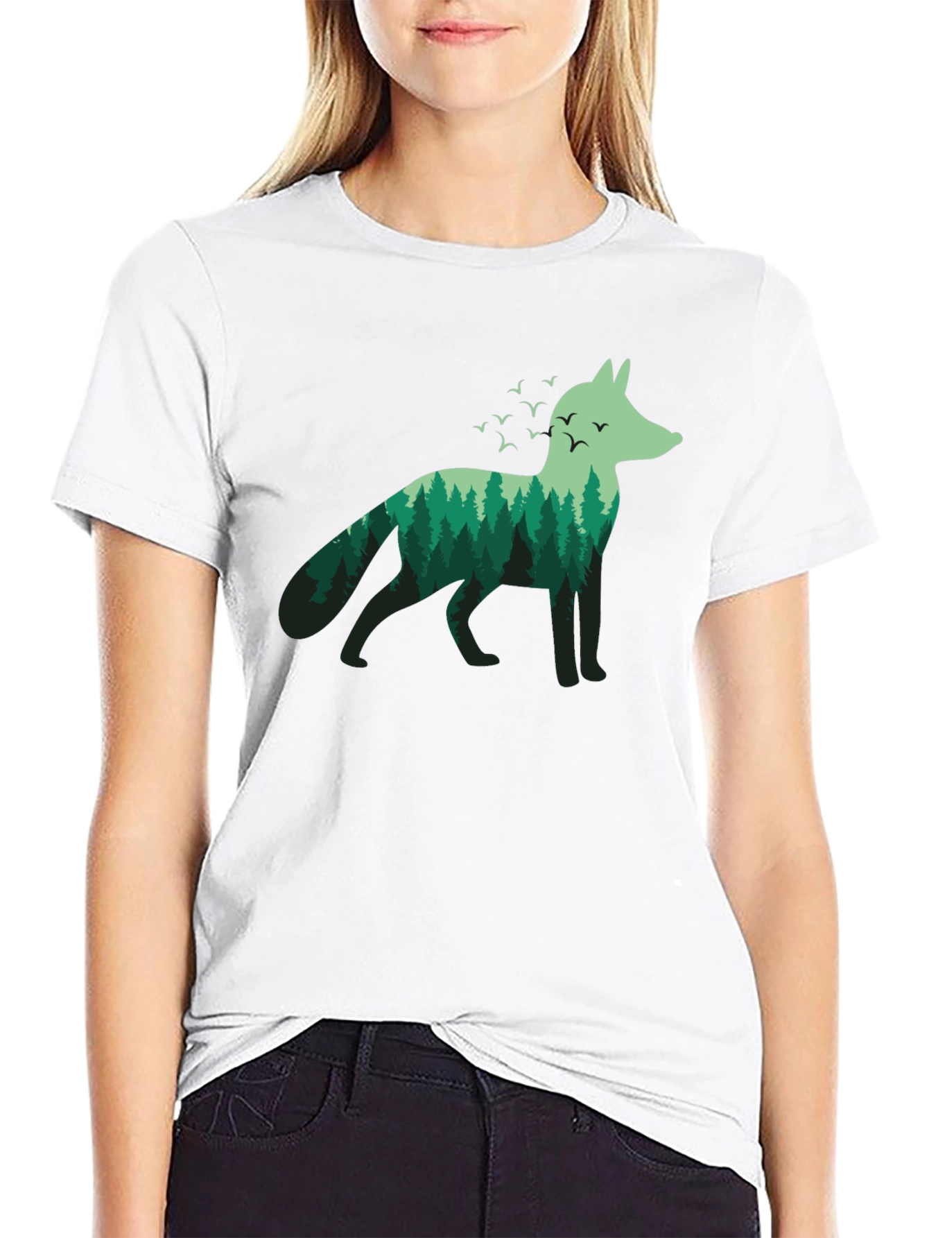 Nature Fox Graphic Tee - Mens Black T-Shirt