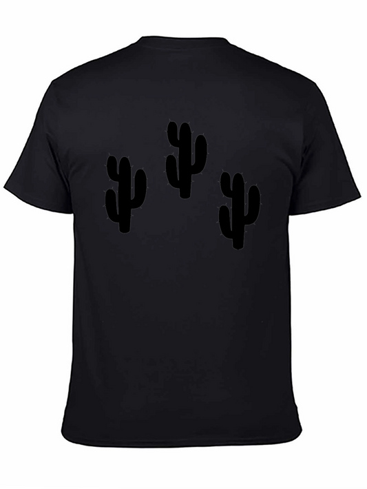 Cactus Graphic Print Black T-Shirt