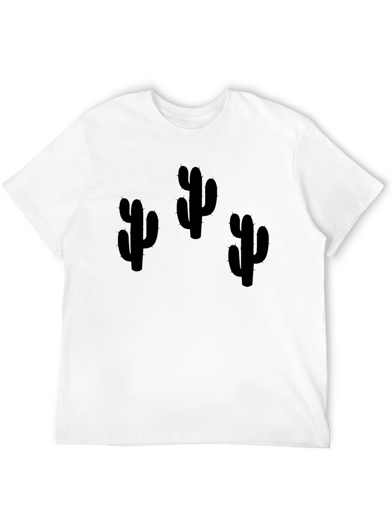Cactus Graphic Print Black T-Shirt