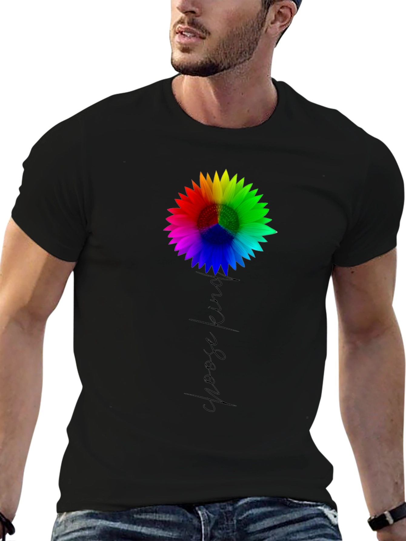 Choose Kind Sunflower Tee - Black
